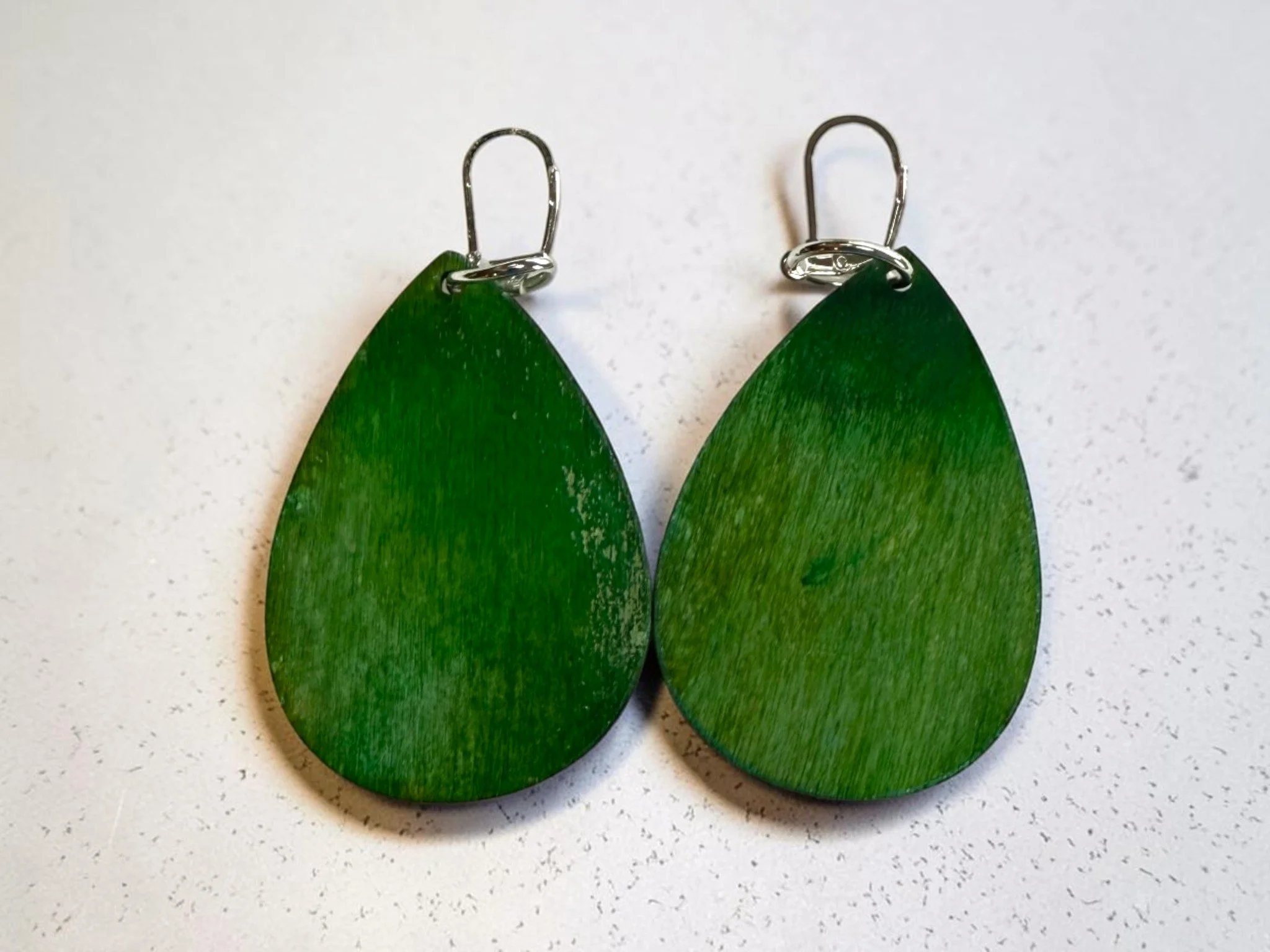 Distressed Greens Teardrop Earrings by Color Cult