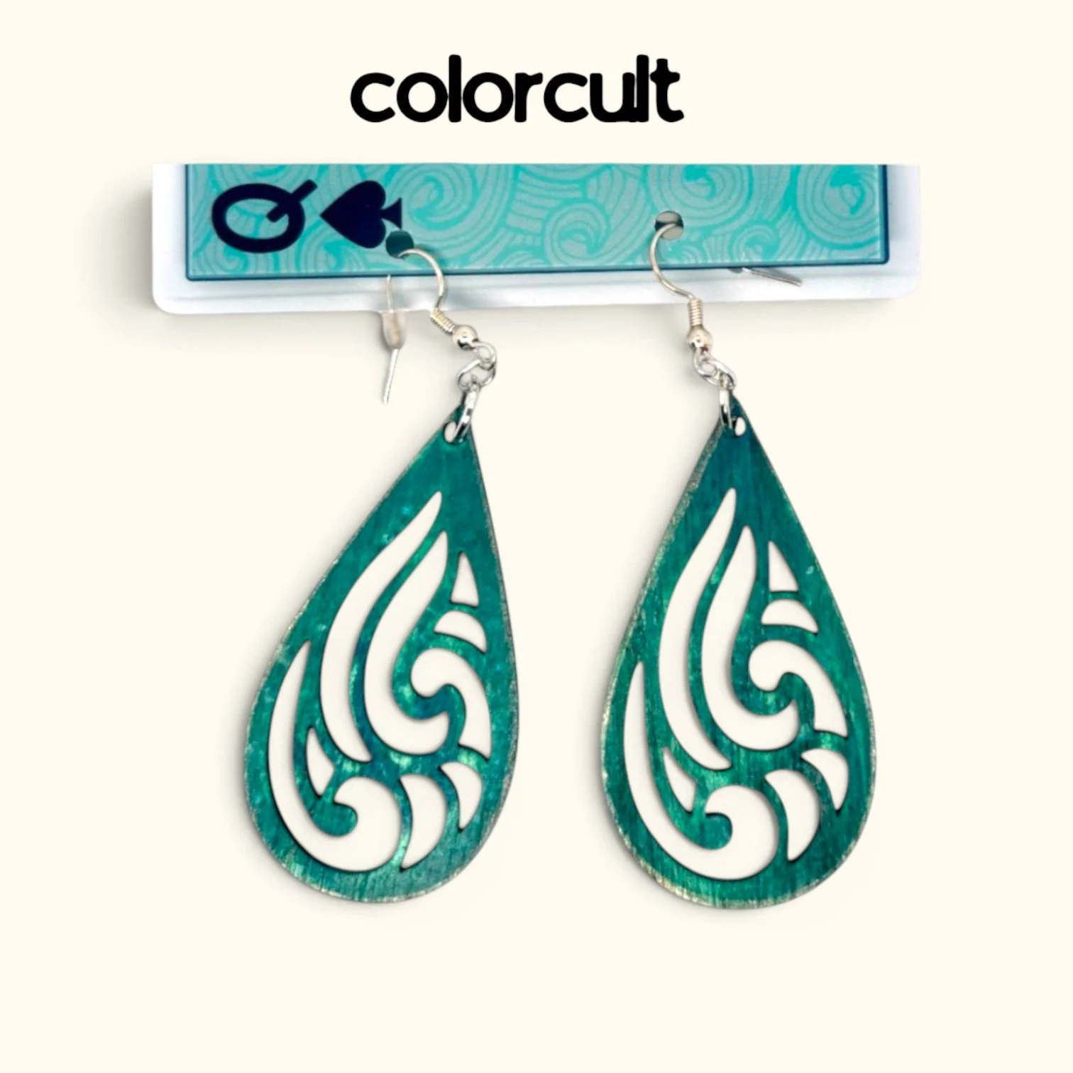 Vivid Teal Teardrop Earrings