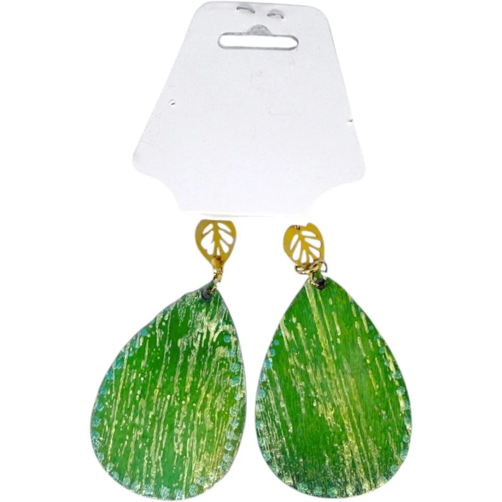 Leaf Teardrop Earrings by Color Cult