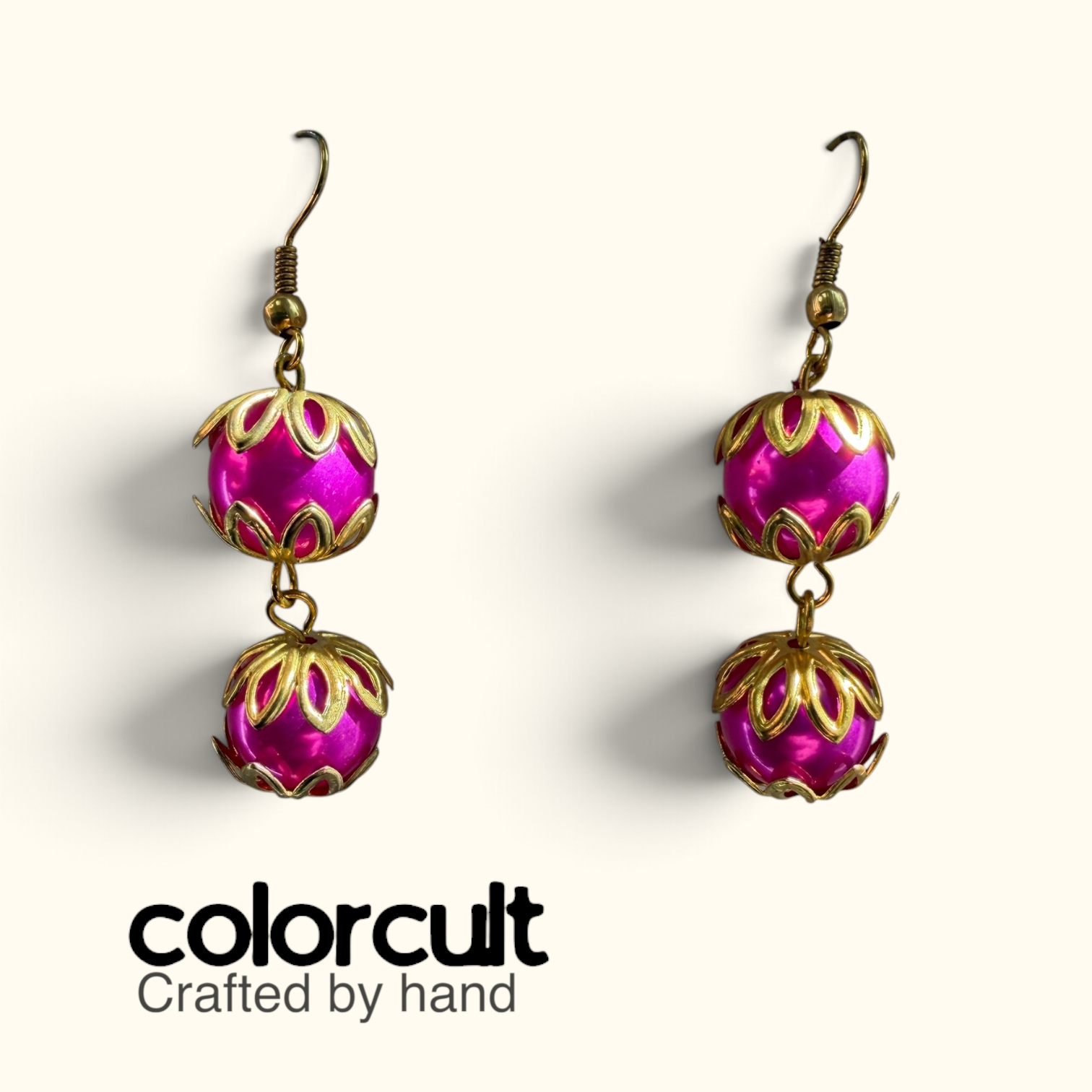 Gilded Magenta Pearl Drop Earrings (6).PNG