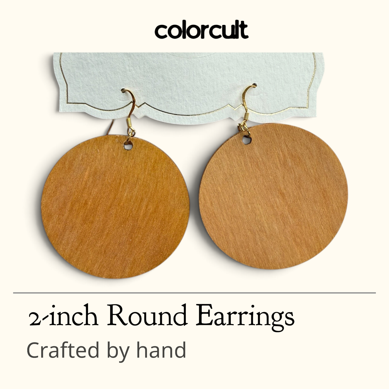 Blonde Wood 2-inch Round Earrings