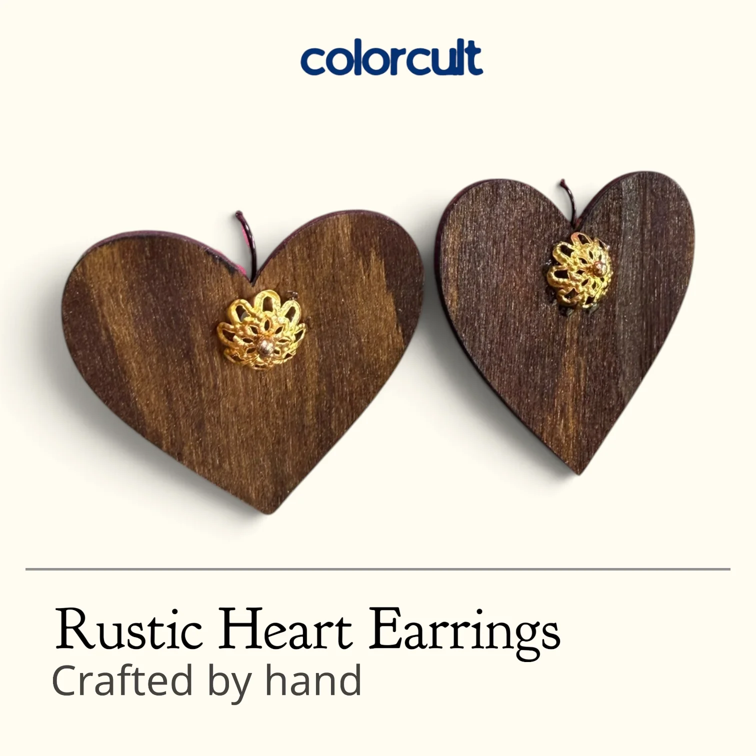 Eco Chic Rustic Heart Earrings.webp