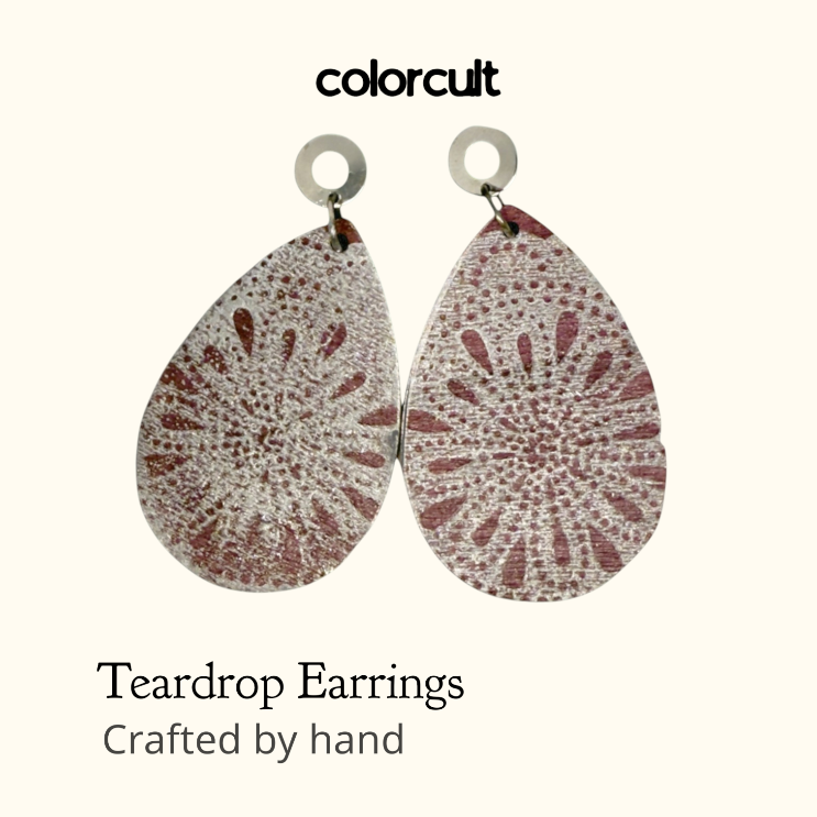 Mauve Motorcycle Teardrop Earrings