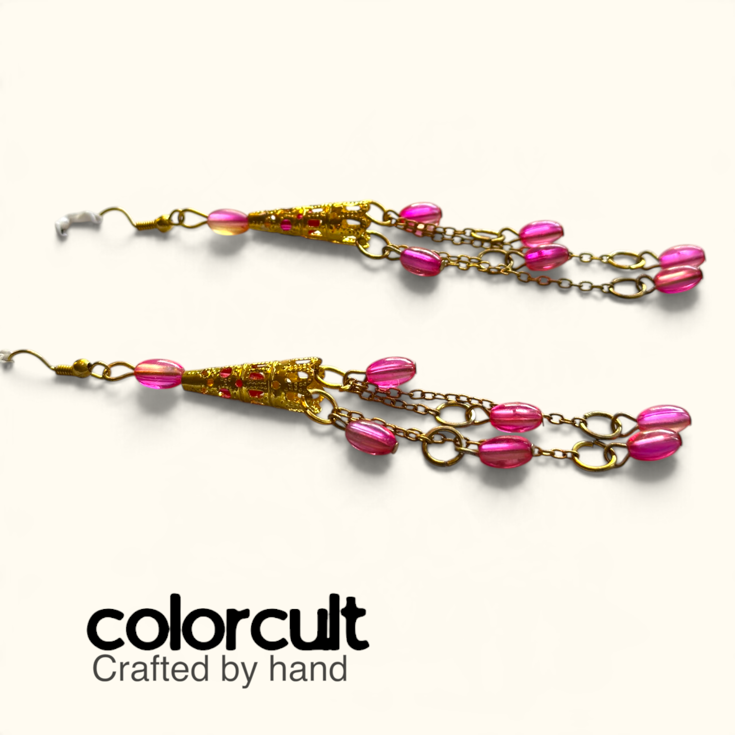 Fuchsia Glass Bead & Chain Waterfall Dangles (11).PNG