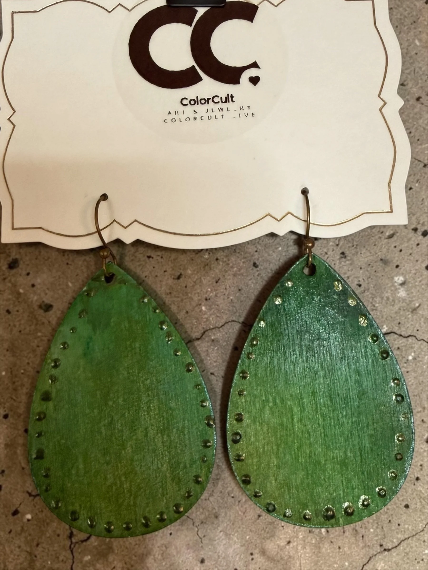 Grass Teardrop Earrings by Color Cult