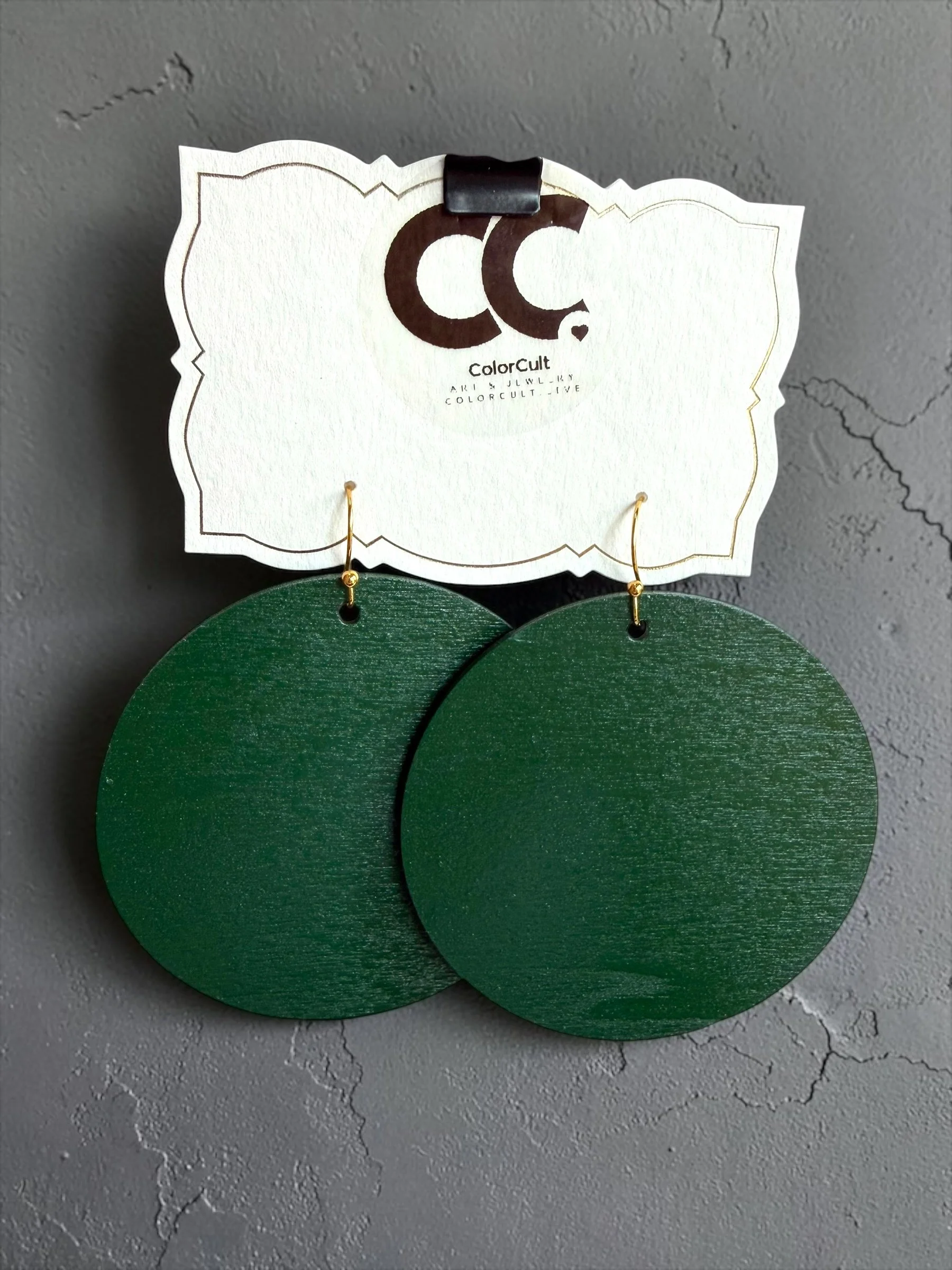 Forest Green Gloss Queen Earrings (2).JPG