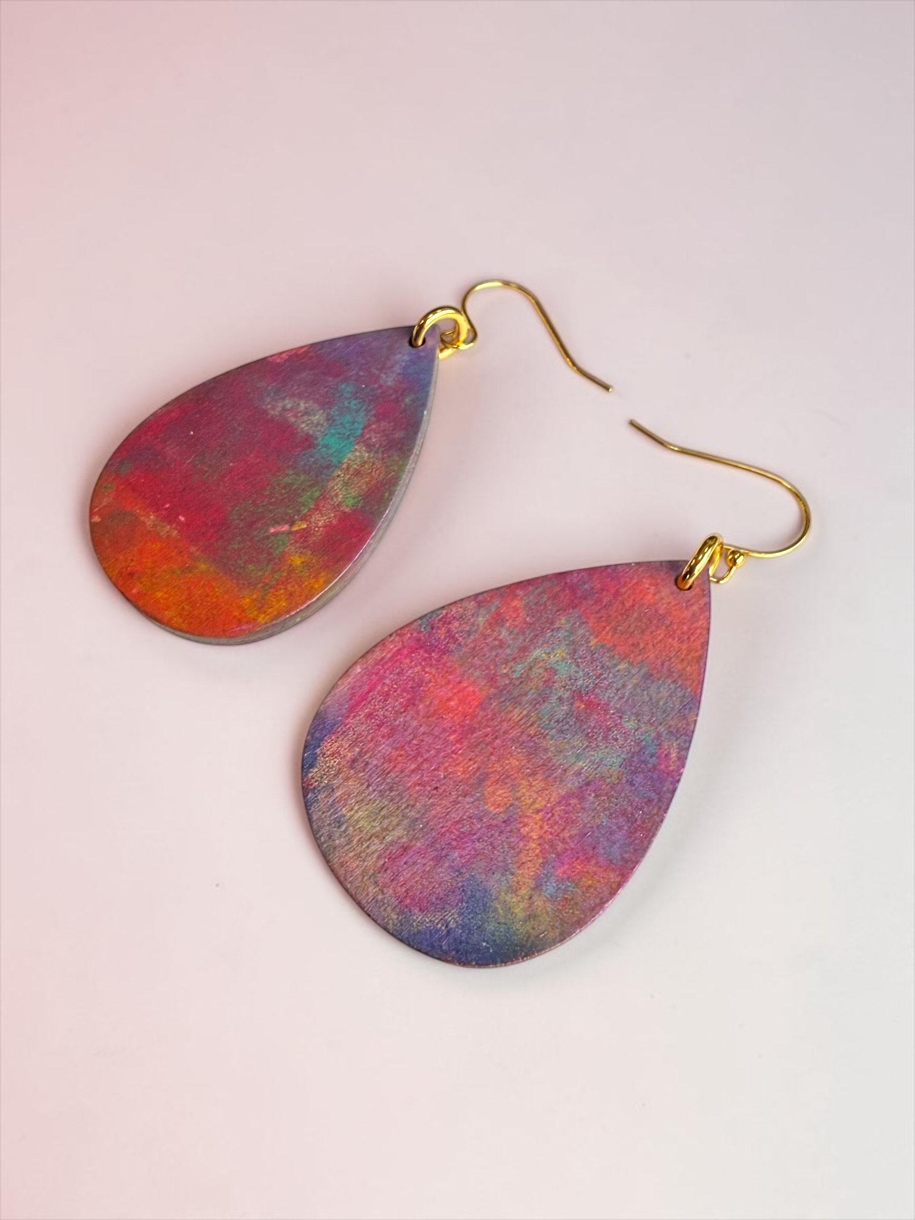 Multicolor Reversible Teardrop Earrings by Color Cult