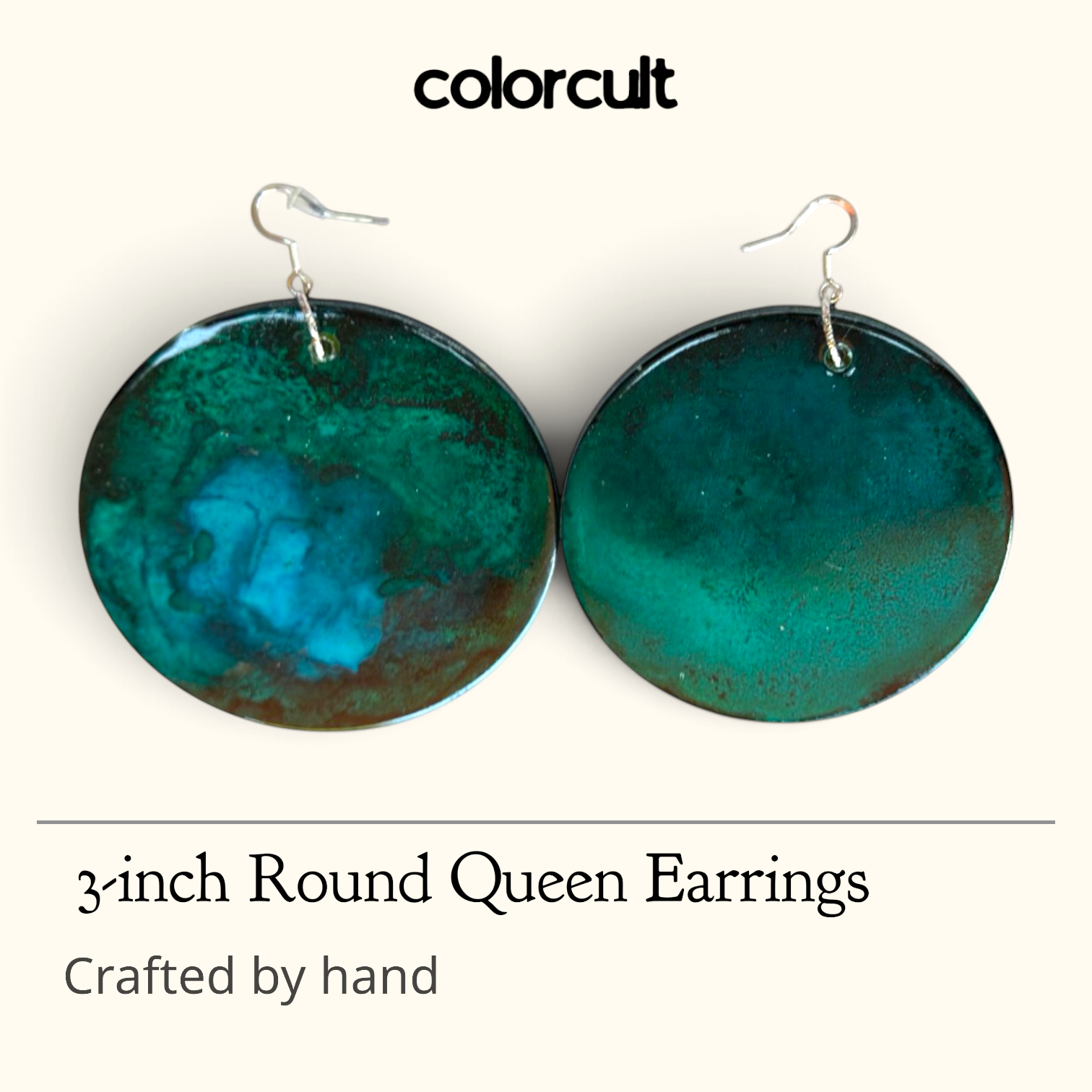 Blue Green Gloss Queen Earrings