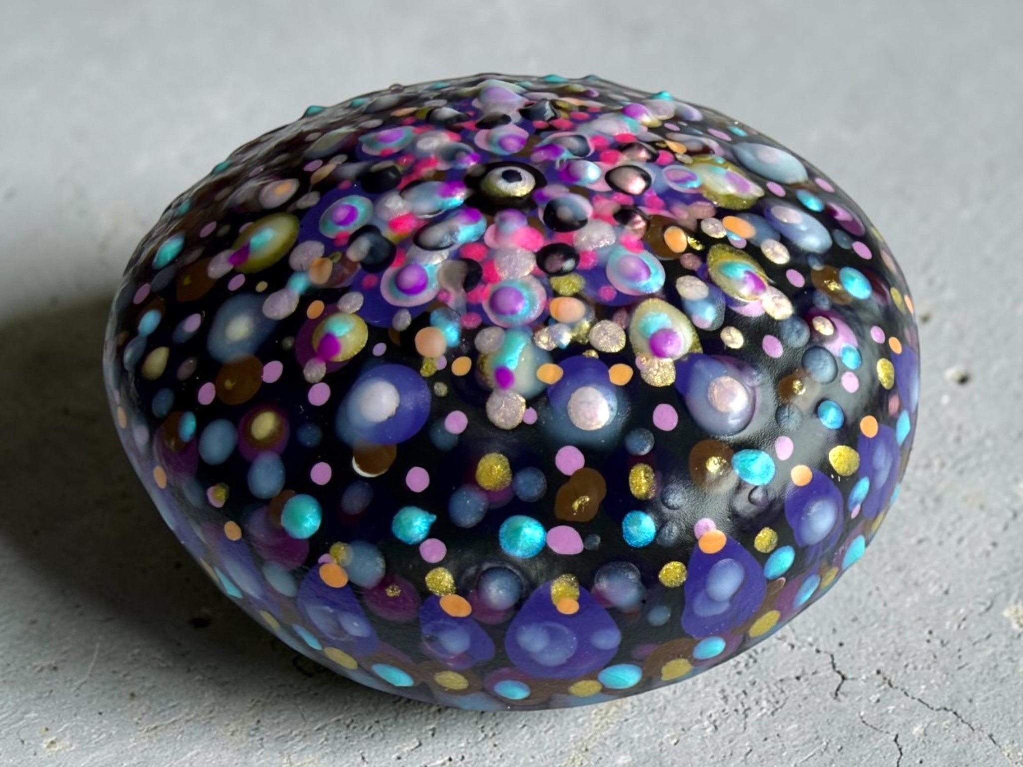 Small Mandala Stone - Fireworks