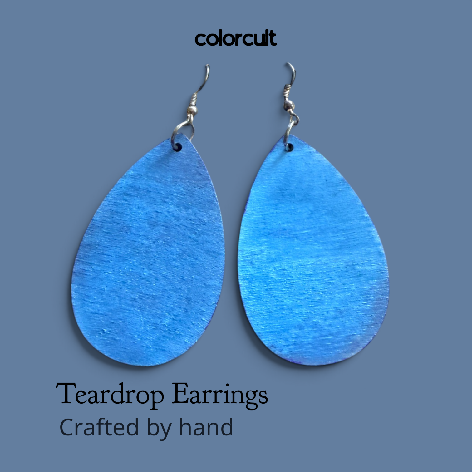 Bellbottom Blue Teardrop Earrings