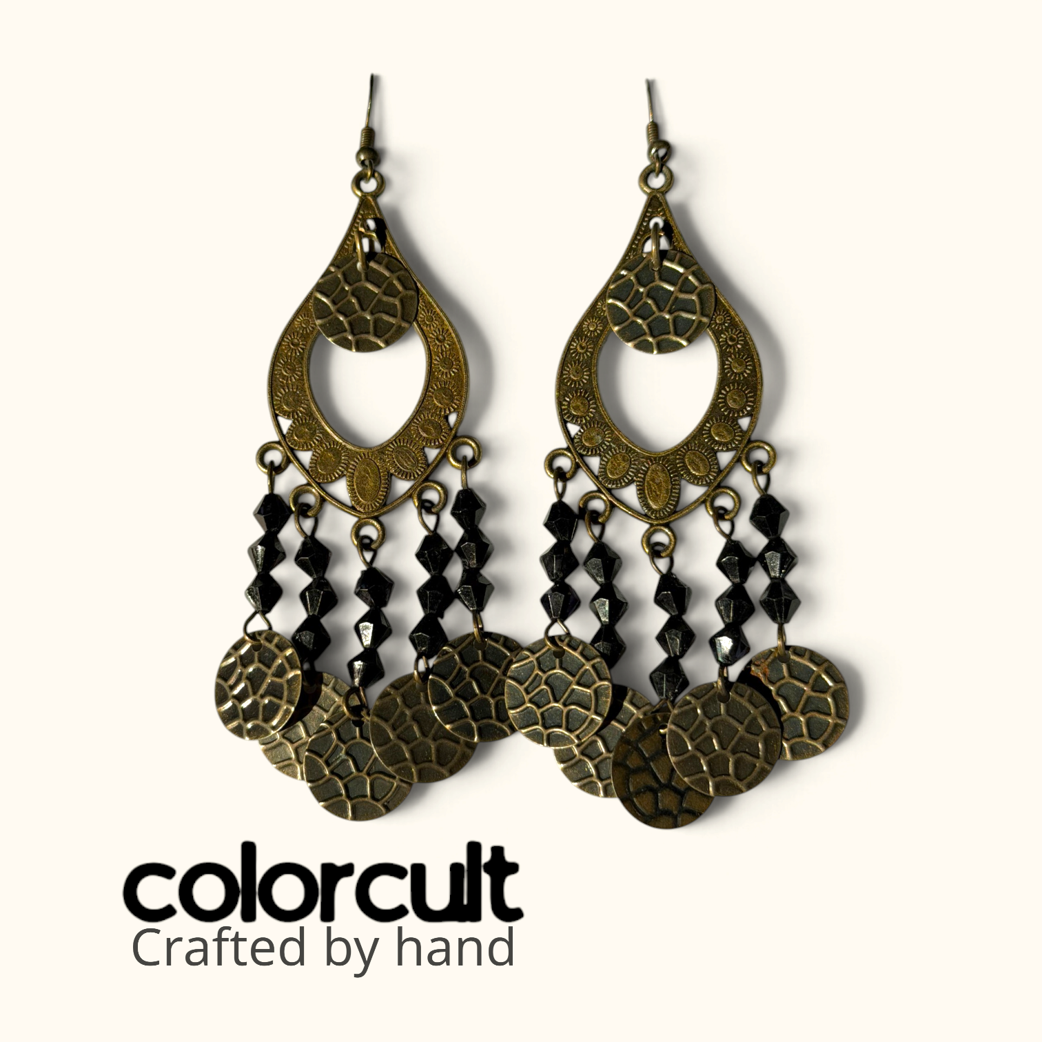 Onyx Crystal & Hammered Coin Chandelier Earrings (3).png