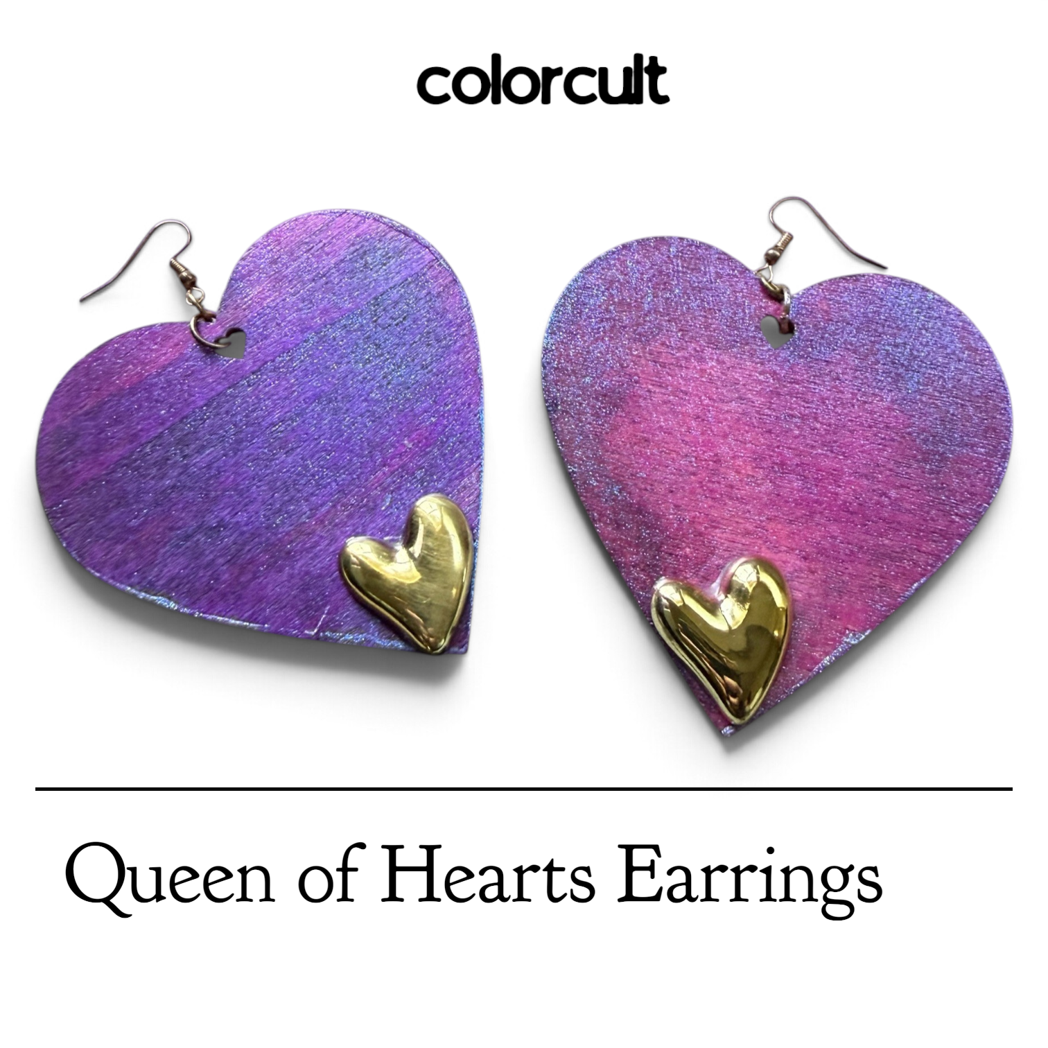 Golden Berry Queen of Heart Earrings