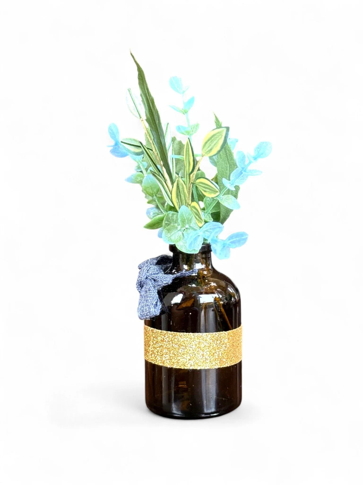 Deluxe Filled Apothecary Bottle Denim Bow