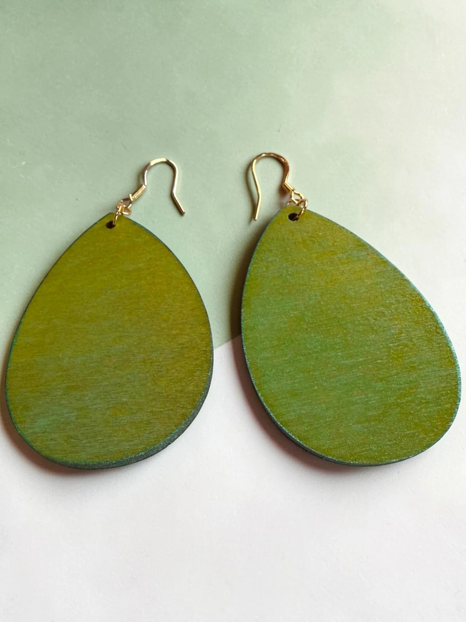 Pistachio Teardrop Earrings by Color Cult