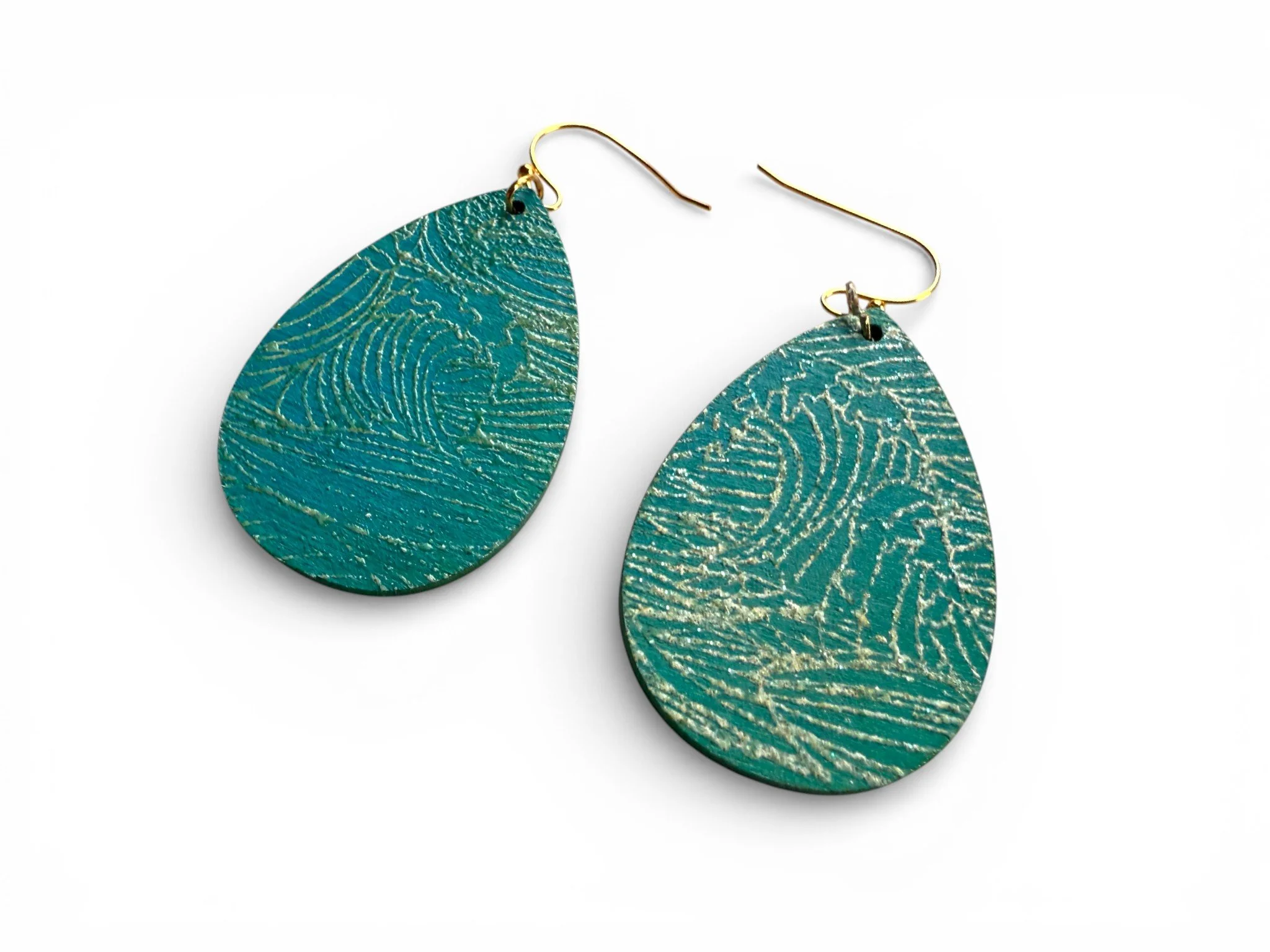 Embossed Teardrop Glow Earrings by Color Cult