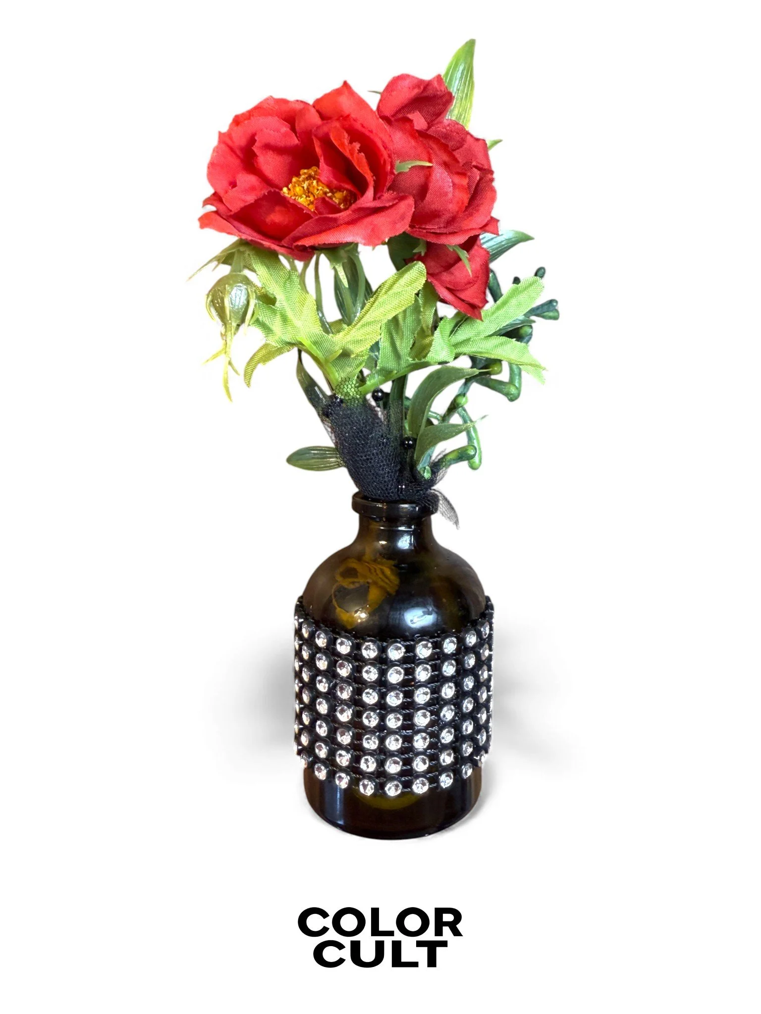 Deluxe Filled Apothecary Bottle - Wild Red Roses