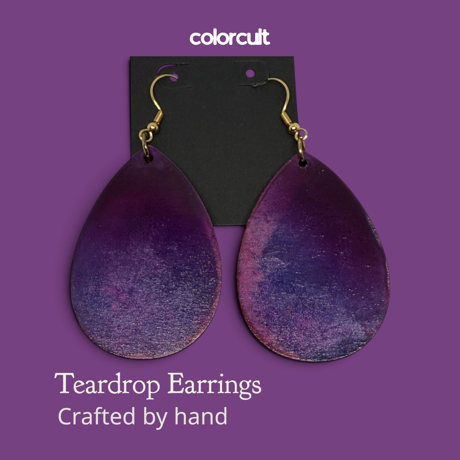 Hot Plum Teardrop Earrings by Color Cult
