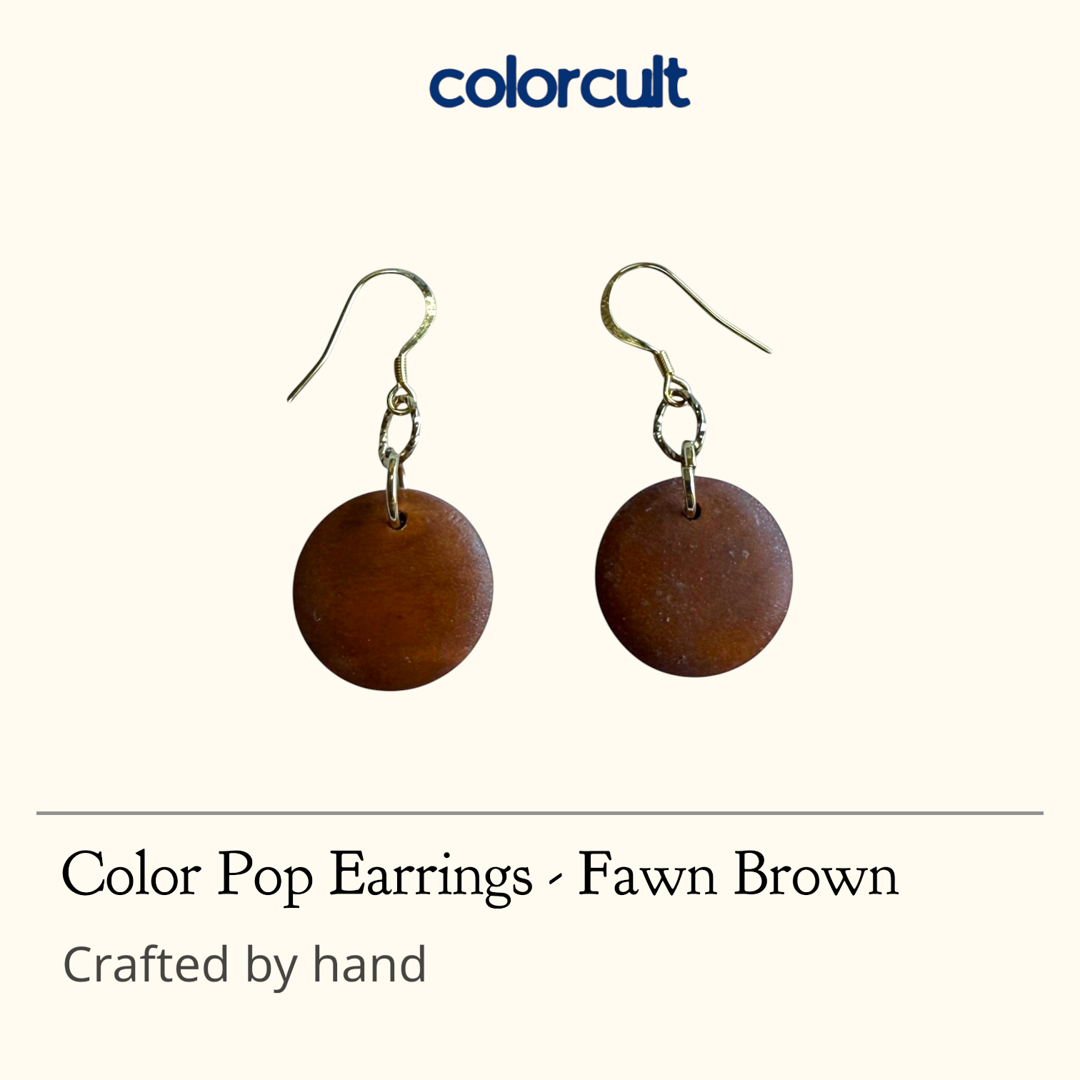 Fawn Brown Wood Earrings