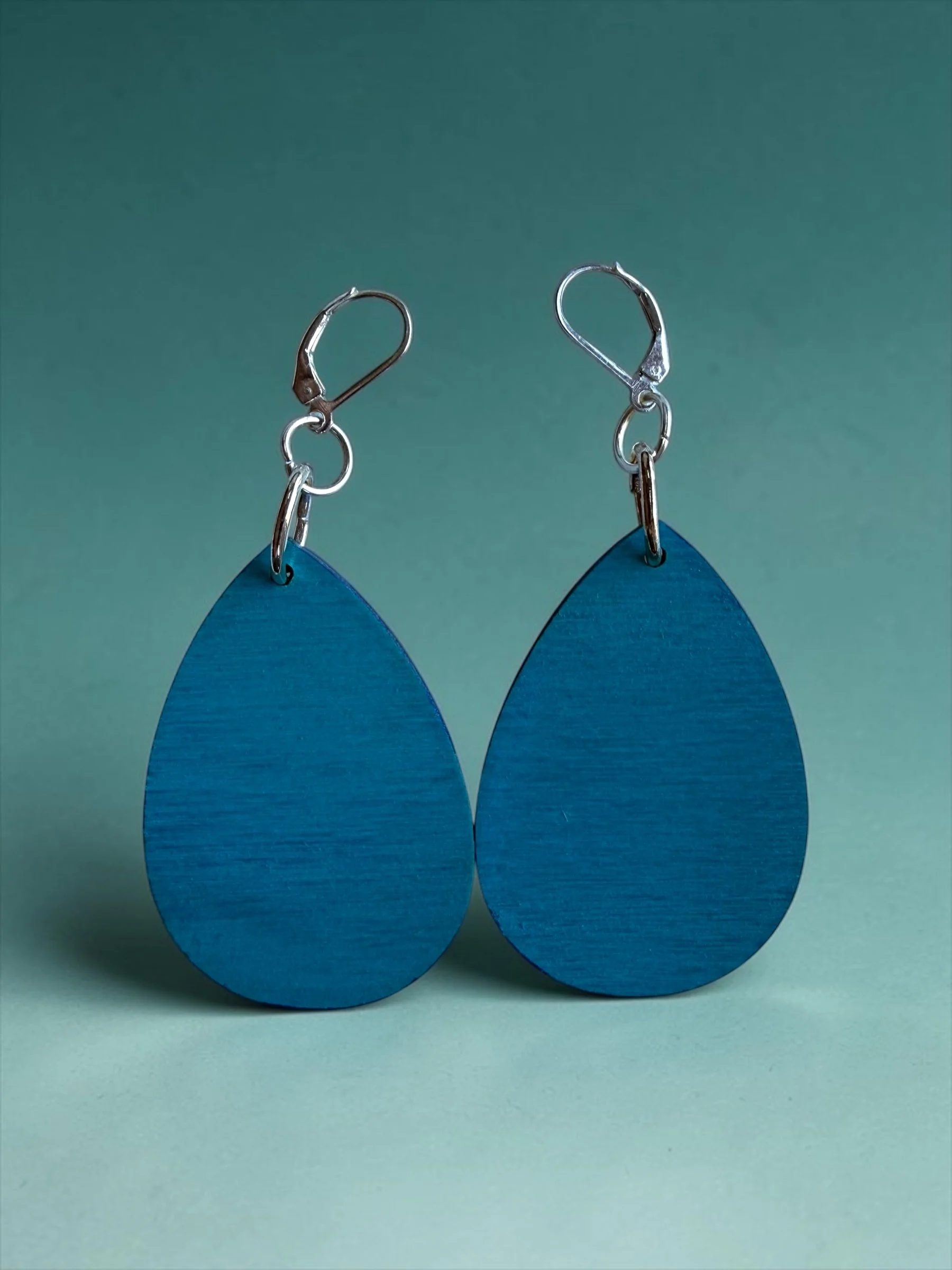 Chic French Blue Teardrop Earrings by Color Cult