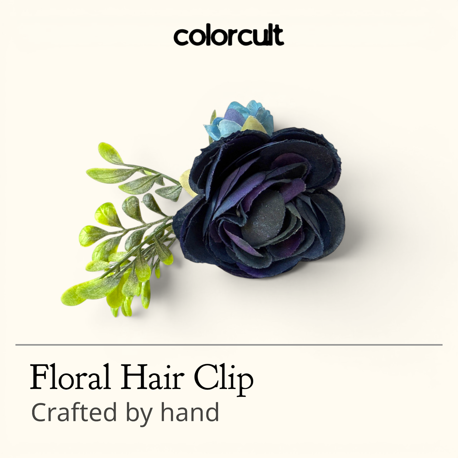 Midnight Bloom Floral Hair Clip