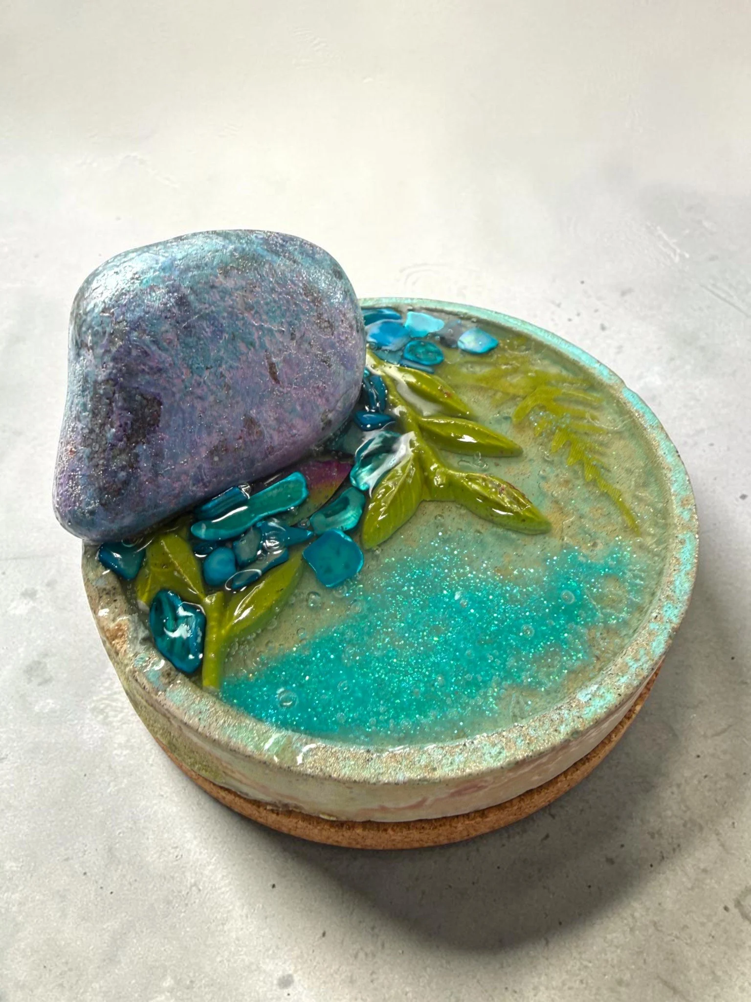 Cement Trinket Dish: Shoreline Glow