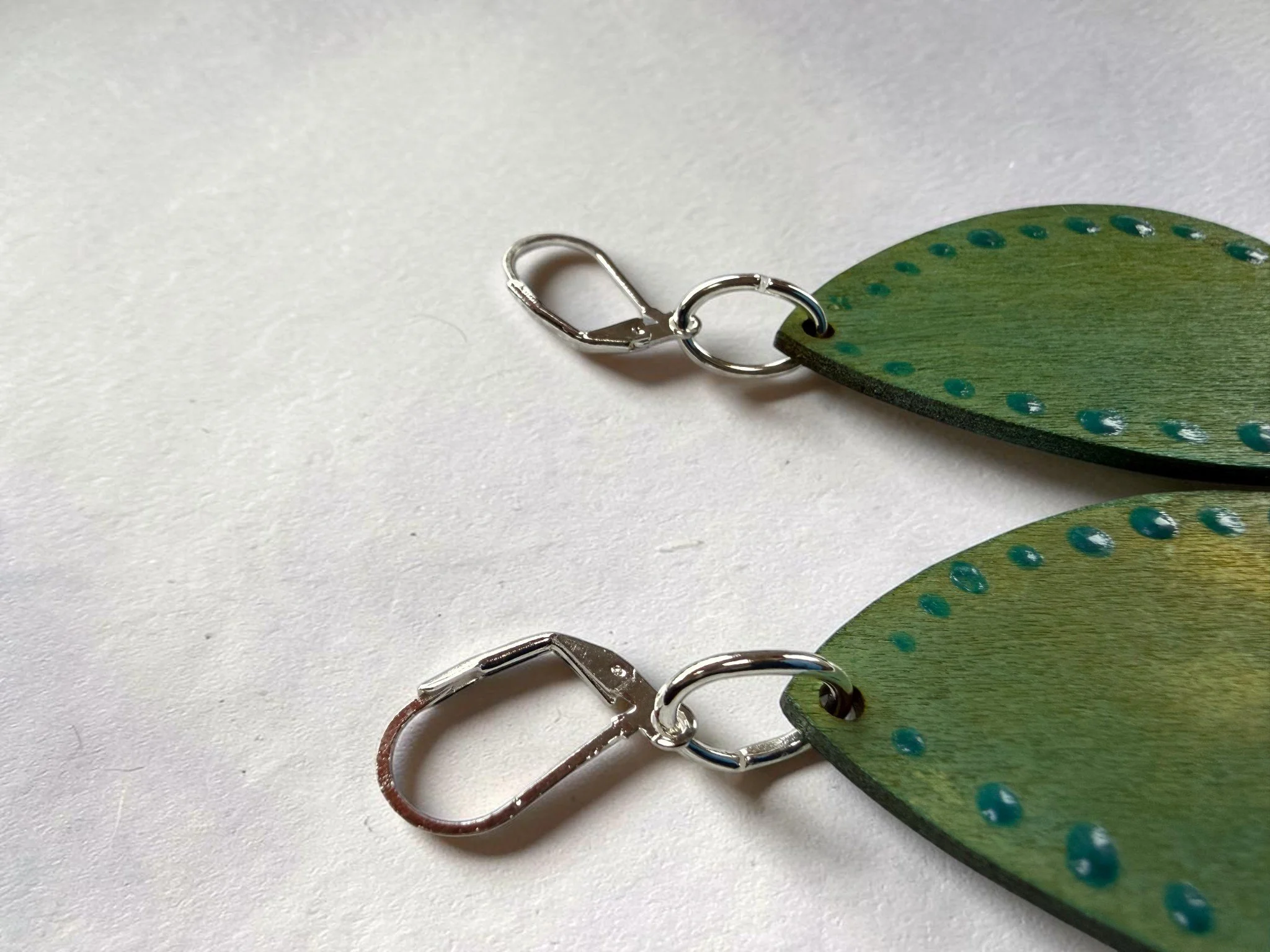 Distressed Greens Teardrop Earrings by Color Cult