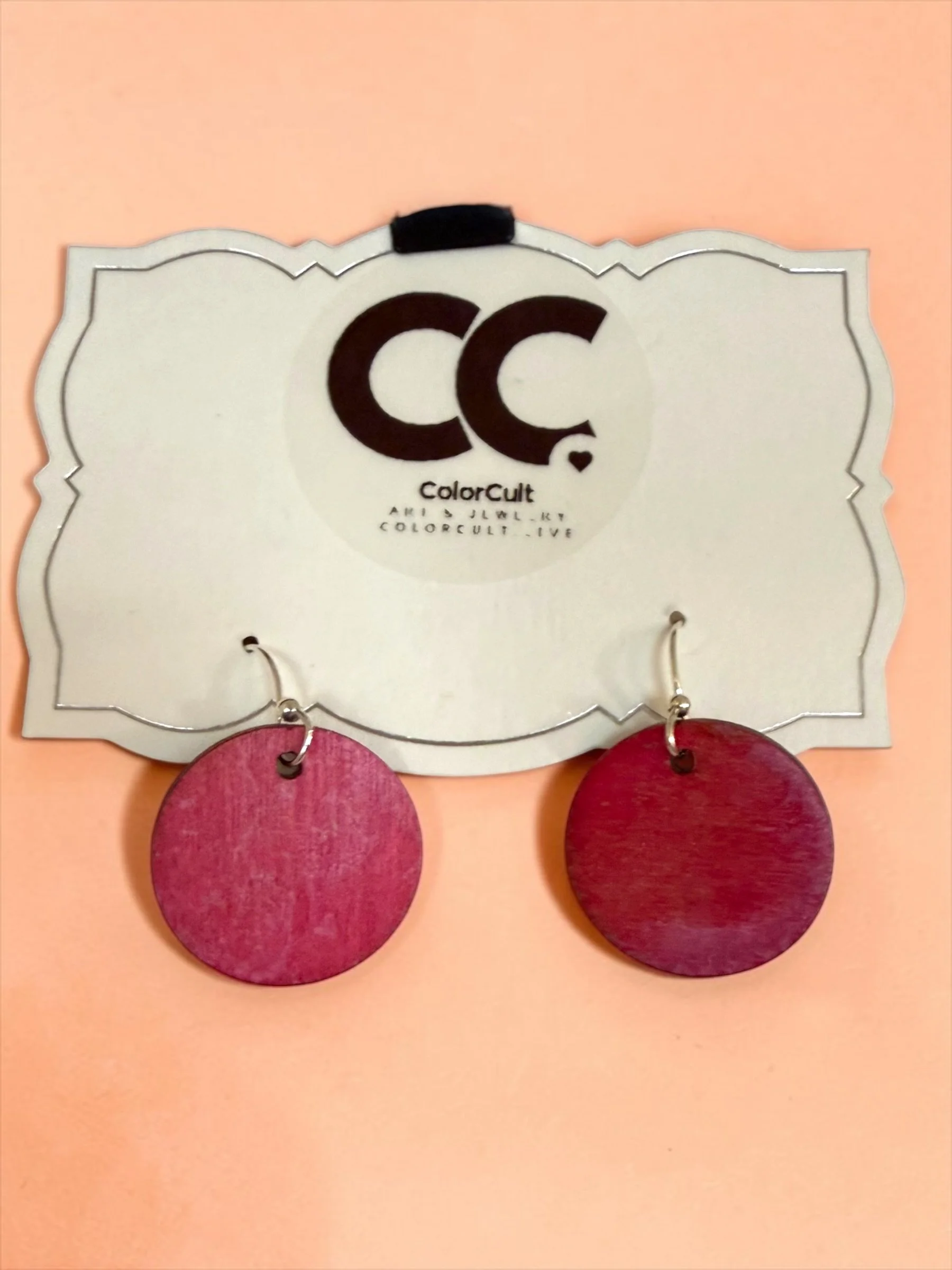 Blush Token Earrings - Silver Stainless (2).JPG