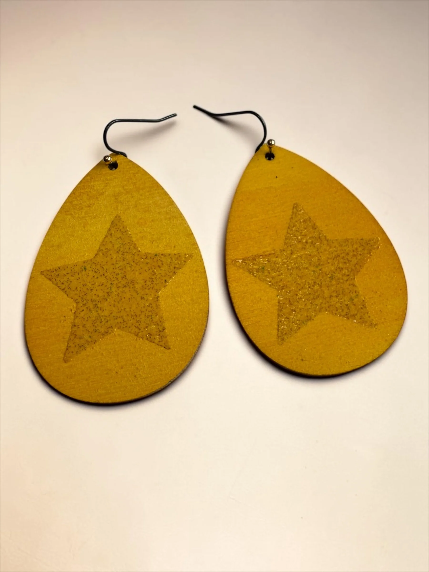 Yellow Star Teardrop Earrings by Color Cult