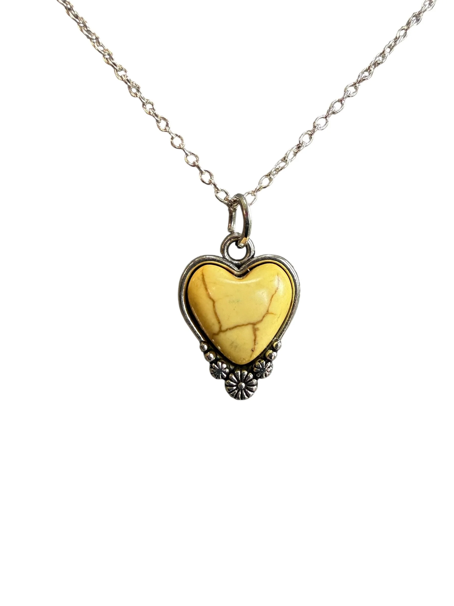 Yellow Heart Pendant Necklace