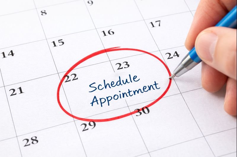 Calendar showing a scheduled podiatry appointment for foot and ankle care at Foot Restore Podiatry in Fontana, CA.