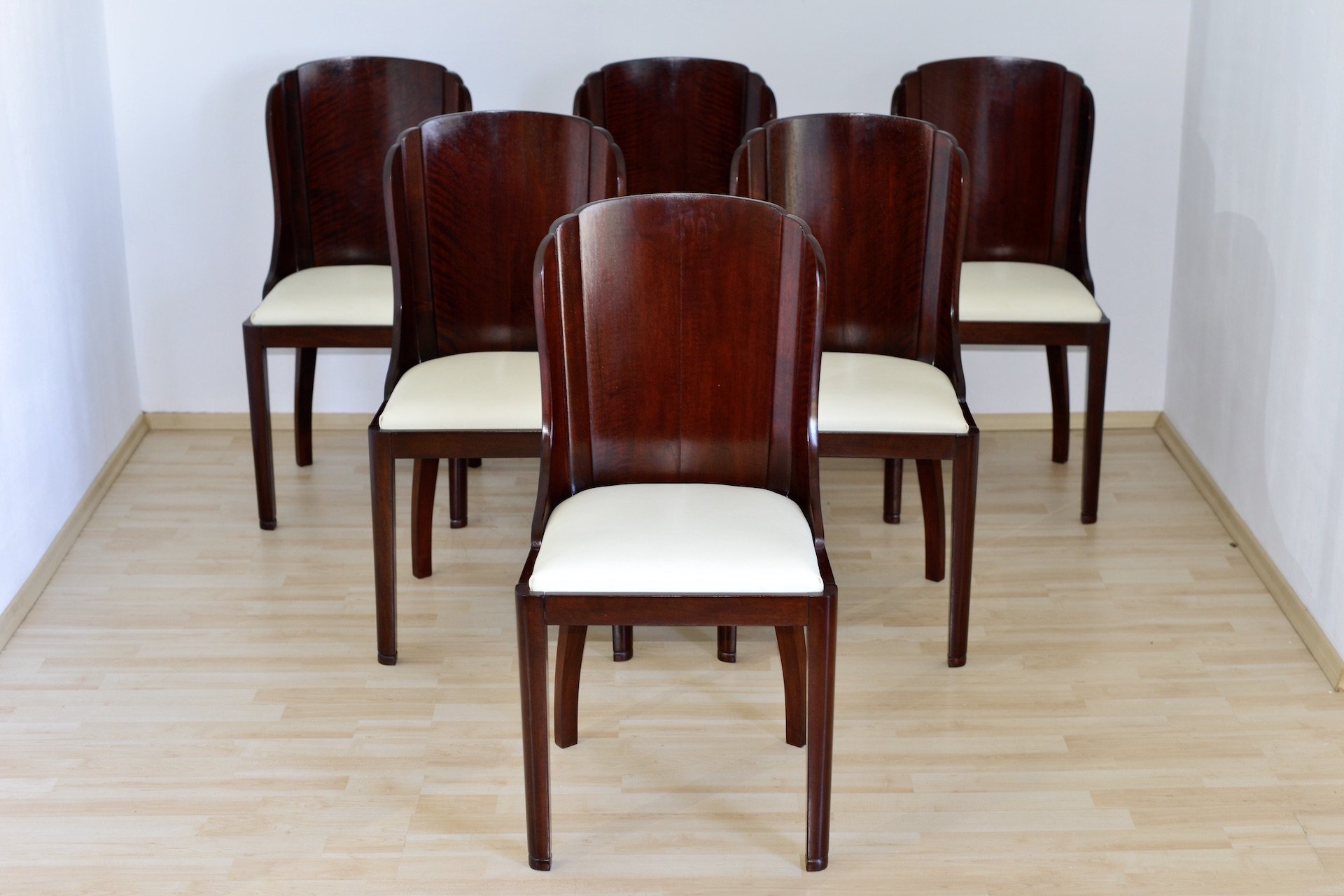 6 original Art Deco Stühle, Frankreich, um 1930