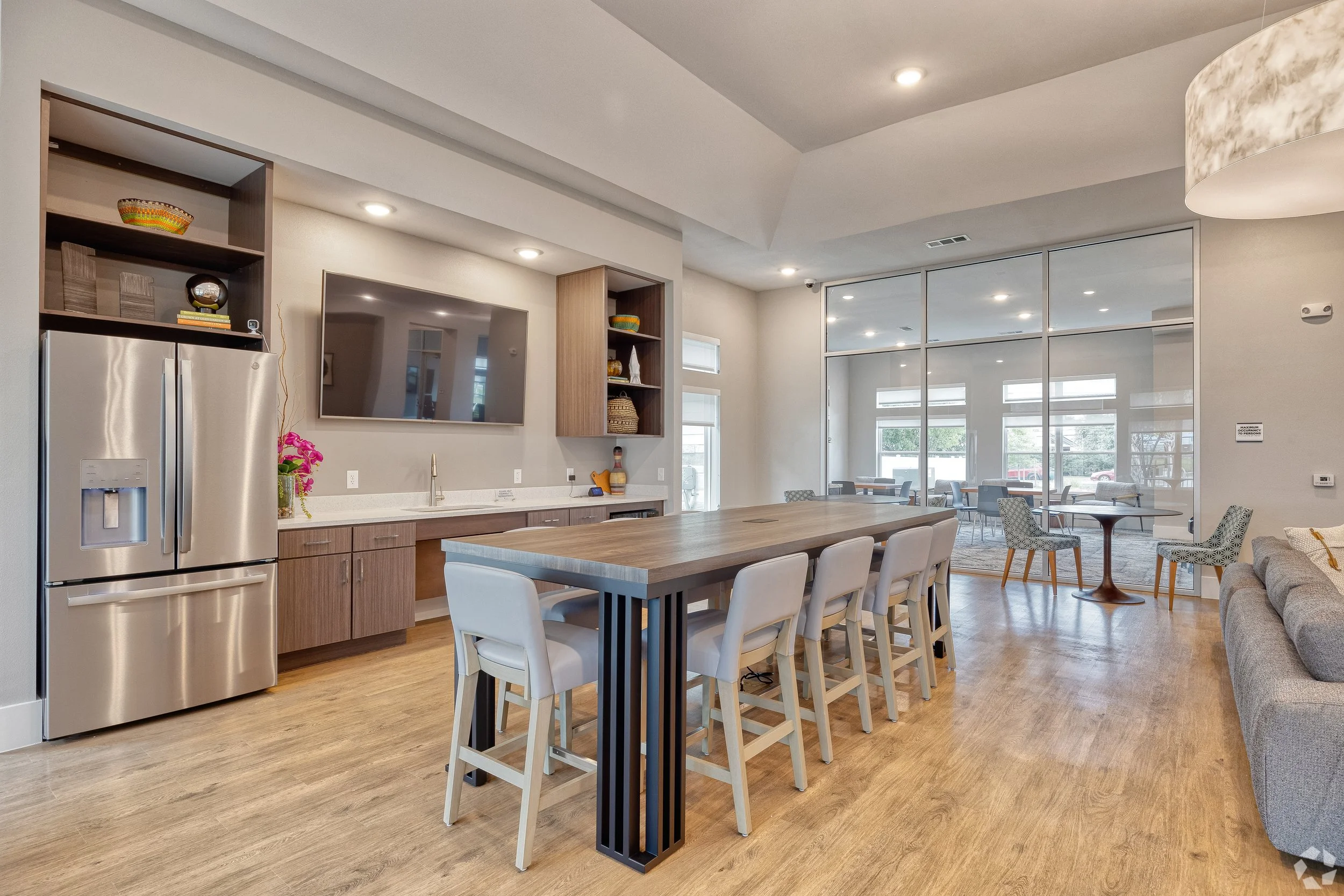 Resident Center demonstrsation kitchen at Austin TX La Cima Apts.jpg