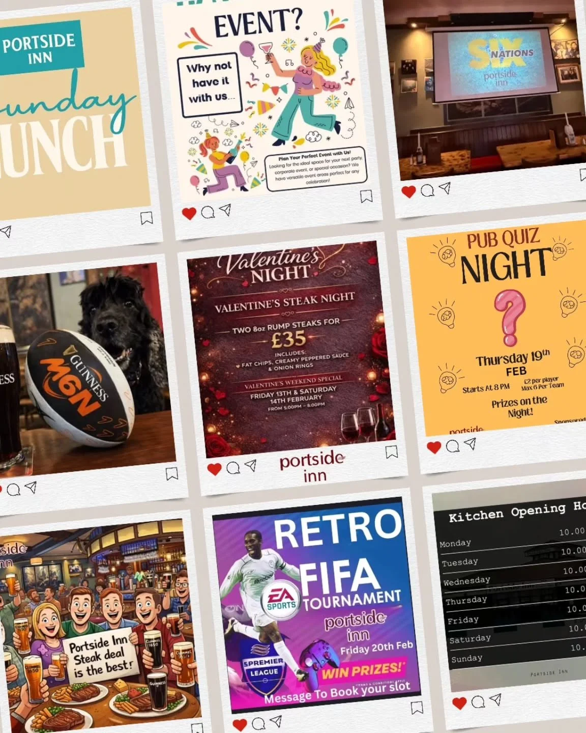 Some fun things coming up...

All 6 Nations Rugby shown live on our new projector and 3 other televisions. Never miss a moment. 

Our popular Pub quiz is back on Thursday 19th Feb

Retro Fifa tournament, show us your skills on Friday 20th Feb (pm to 