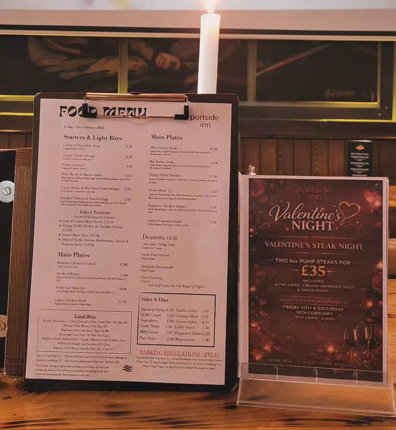 Friday Lunch sorted - From Fancy Baked potatoes to all your pub lunch classics we have you covered. 
Valentines Steak Night from 5pm
Bookings and walkins welcome