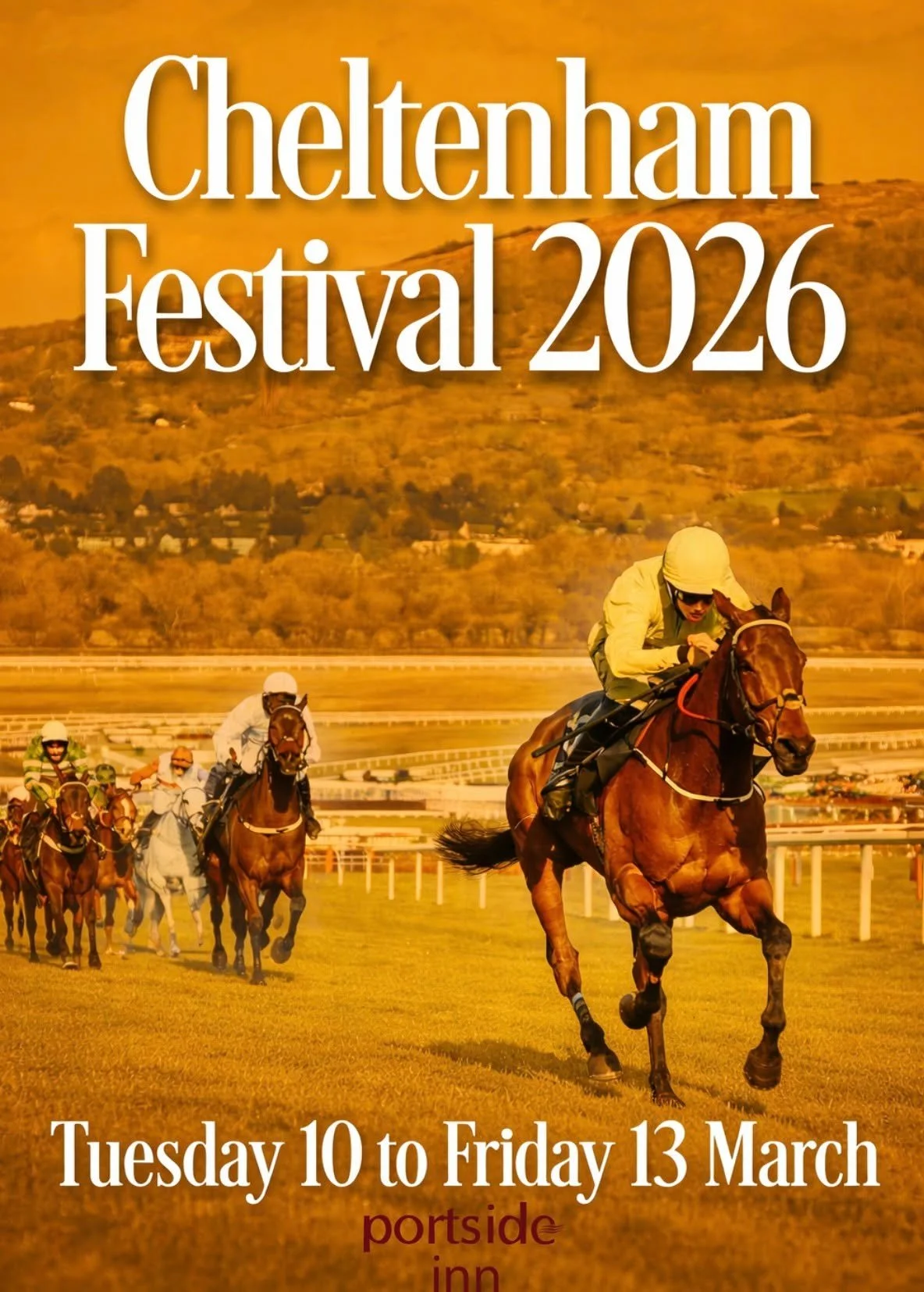🏇 Cheltenham Festival 2026 is coming!

Join us at Portside Inn for all the action from Tuesday 10th &ndash; Friday 13th March.
Big races &amp; great drinks. 🍻

Get your crew together and make it a week to remember!