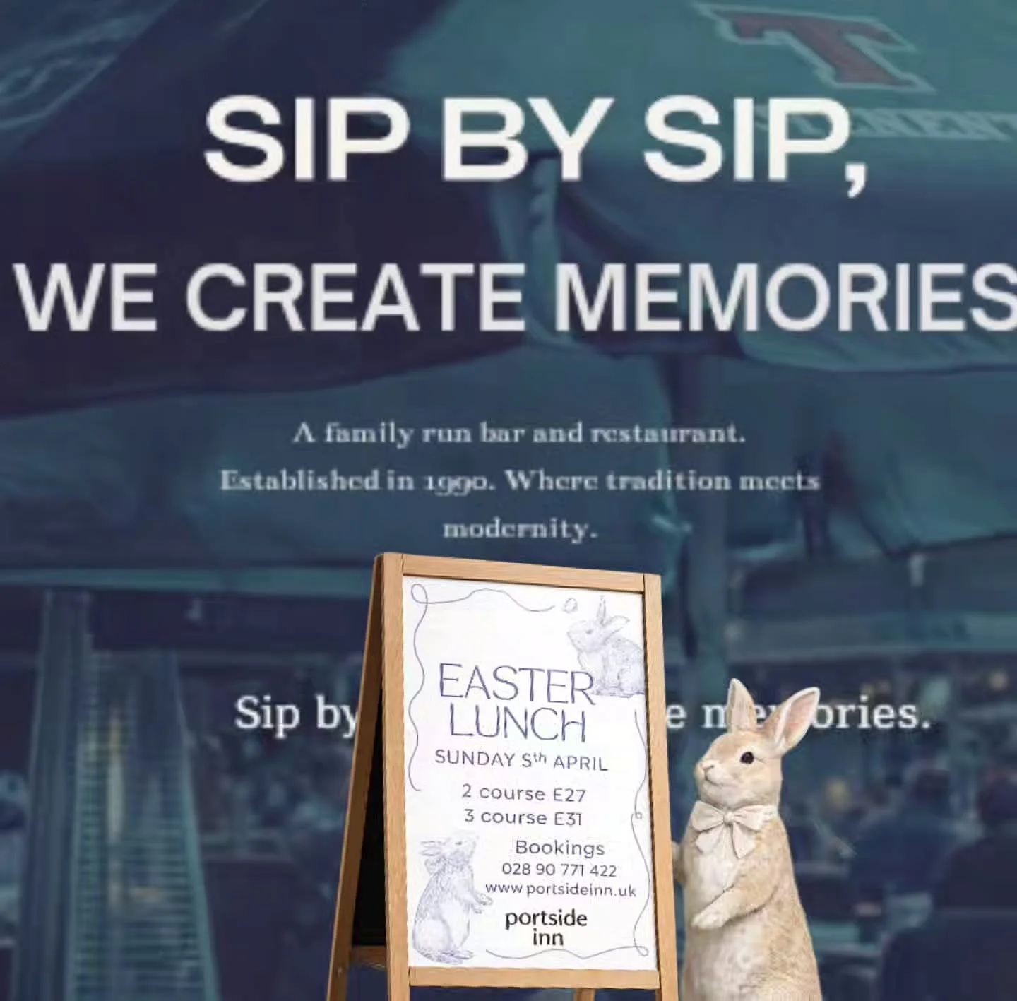 Rumour has it Alan is dressing up as the Easter Bunny!
Open for food and drinks all day!
Walkins welcome!
Book: phone 02890771422