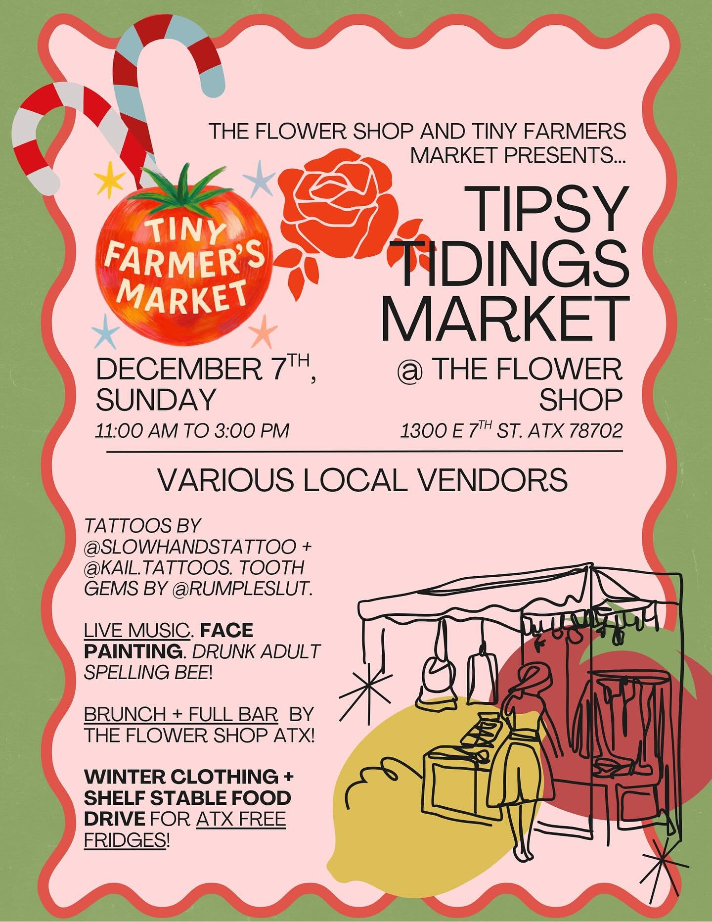 Exciting news!! You can find us one more time in 2025 at the Tipsy Tidings Market on Dec 7 at @theflowershopaustin x @tinyfarmersmarket 

It&rsquo;s going to be a great day and we can&rsquo;t wait to see you there!!