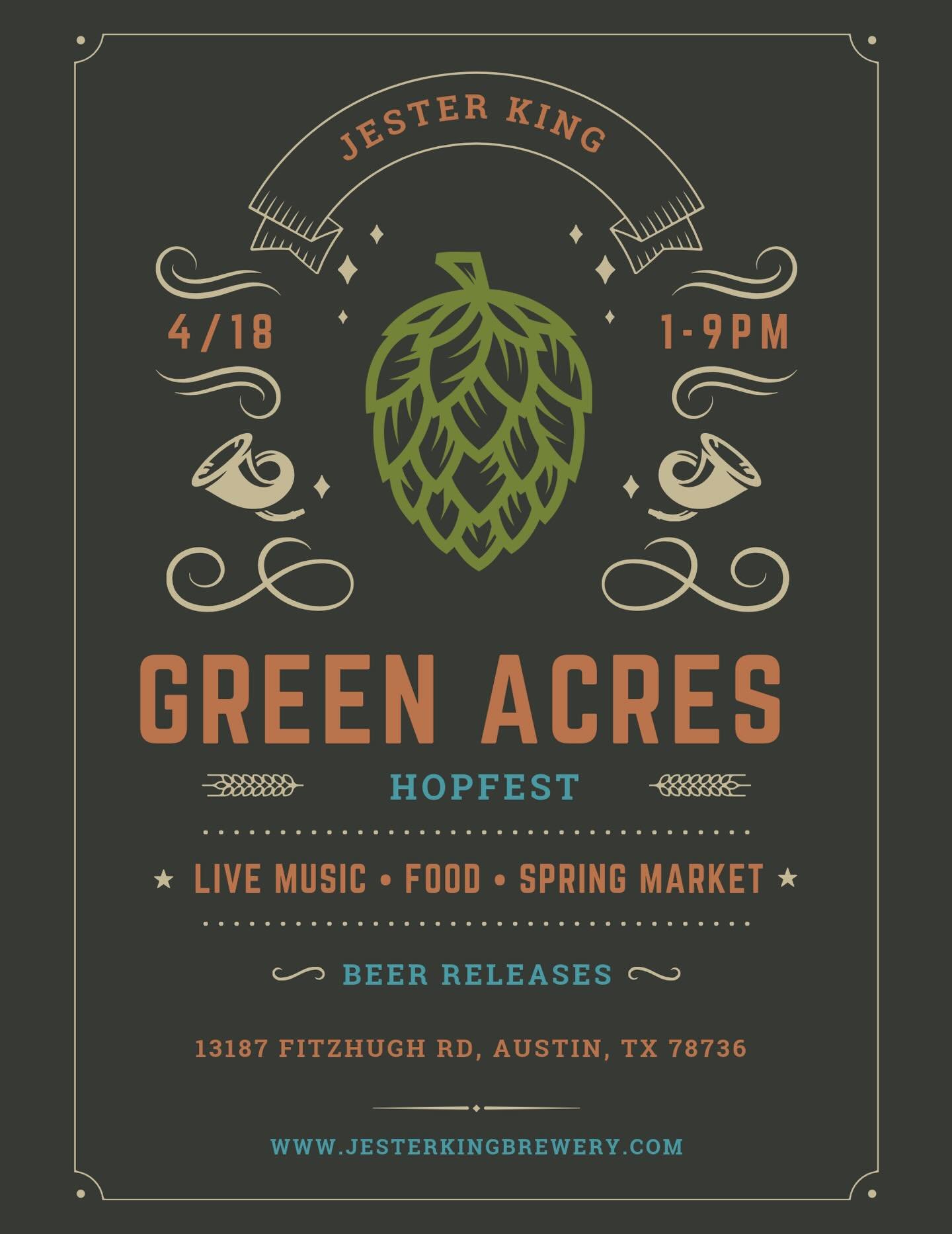 Happy April!! We are so excited to bring our stained glass goodies to the Green Acres Hop Fest at Jester King Brewery April 18th!

A craft market, live music, new beer releases, and some of the best pizza in town! What more could you ask for?! 

Catc