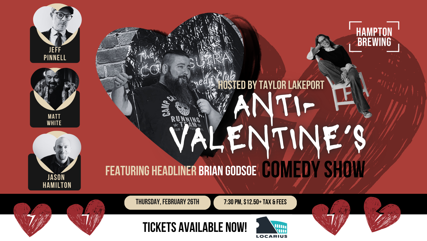 The ANTI-Valentine's Day Comedy Show @ Hampton Brewing