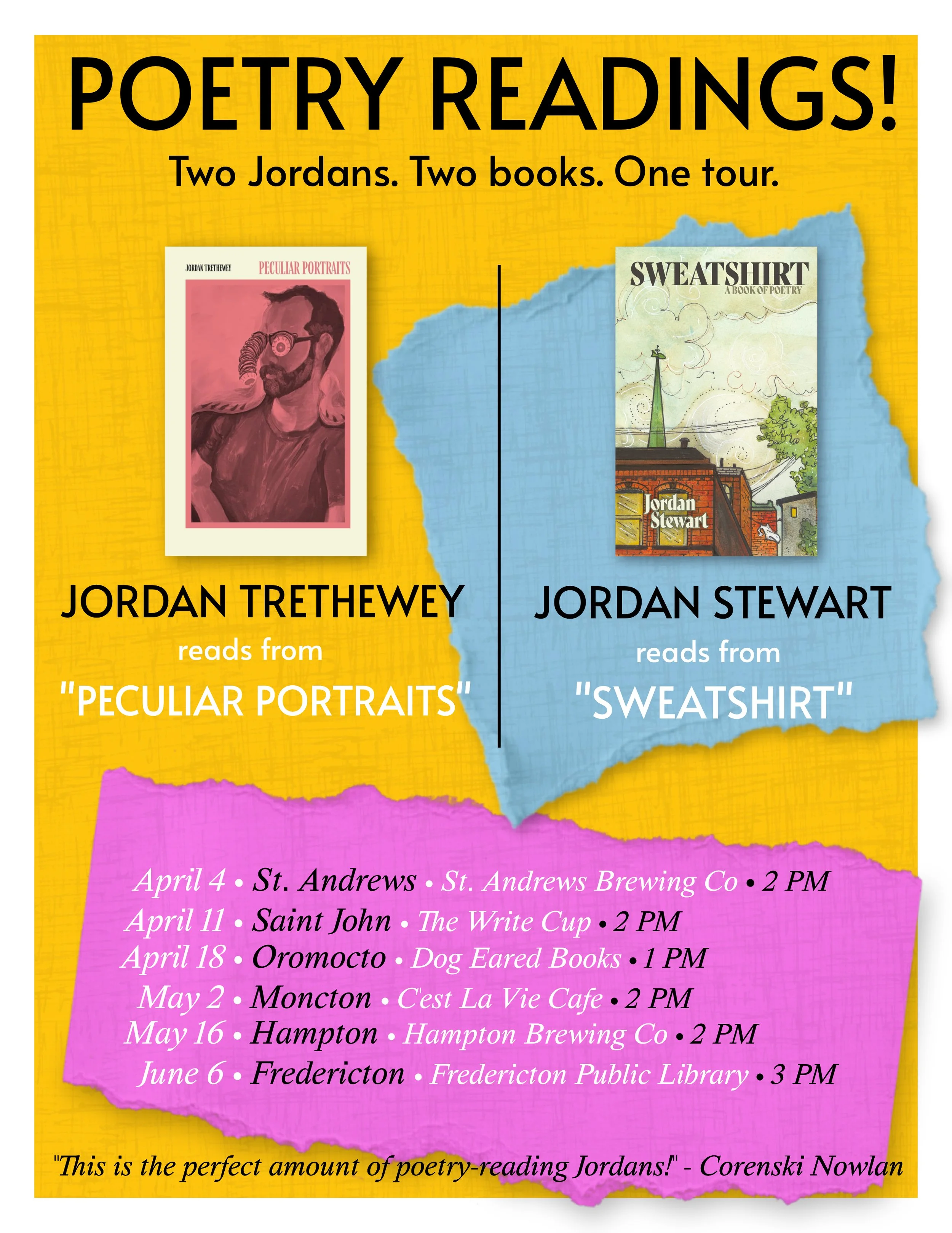 Poetry Reading with Jordan Trethewey and Jordan Stewart