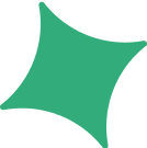 Simple geometric shape with a green color and a shiny, reflective appearance