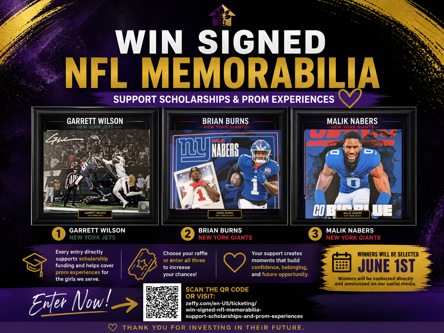 Win Signed NFL Memorabilia While Supporting Scholarships &amp; Prom Experiences