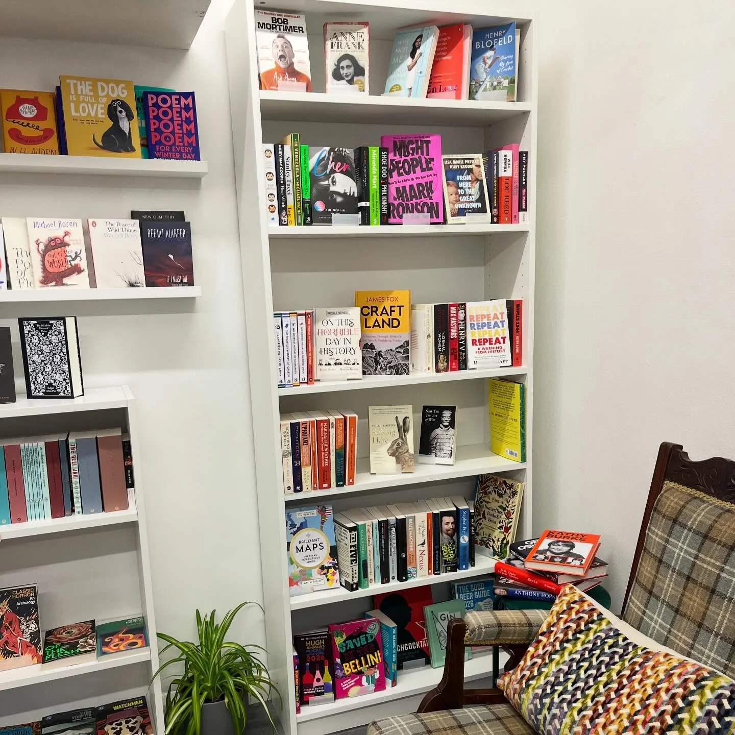 cosy up in the corner&hellip; 📚🍪☕️ we&rsquo;ve got a great selection of biography and non-fiction available in store to have a gander through!