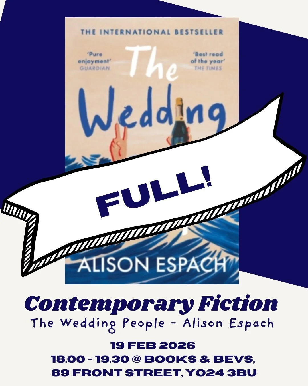that&rsquo;s all the spaces for our Feb contemporary fiction Book Club now filled! there&rsquo;s still a few available for horror &amp; thrills, and we&rsquo;ll announce our March dates and titles later down the line!