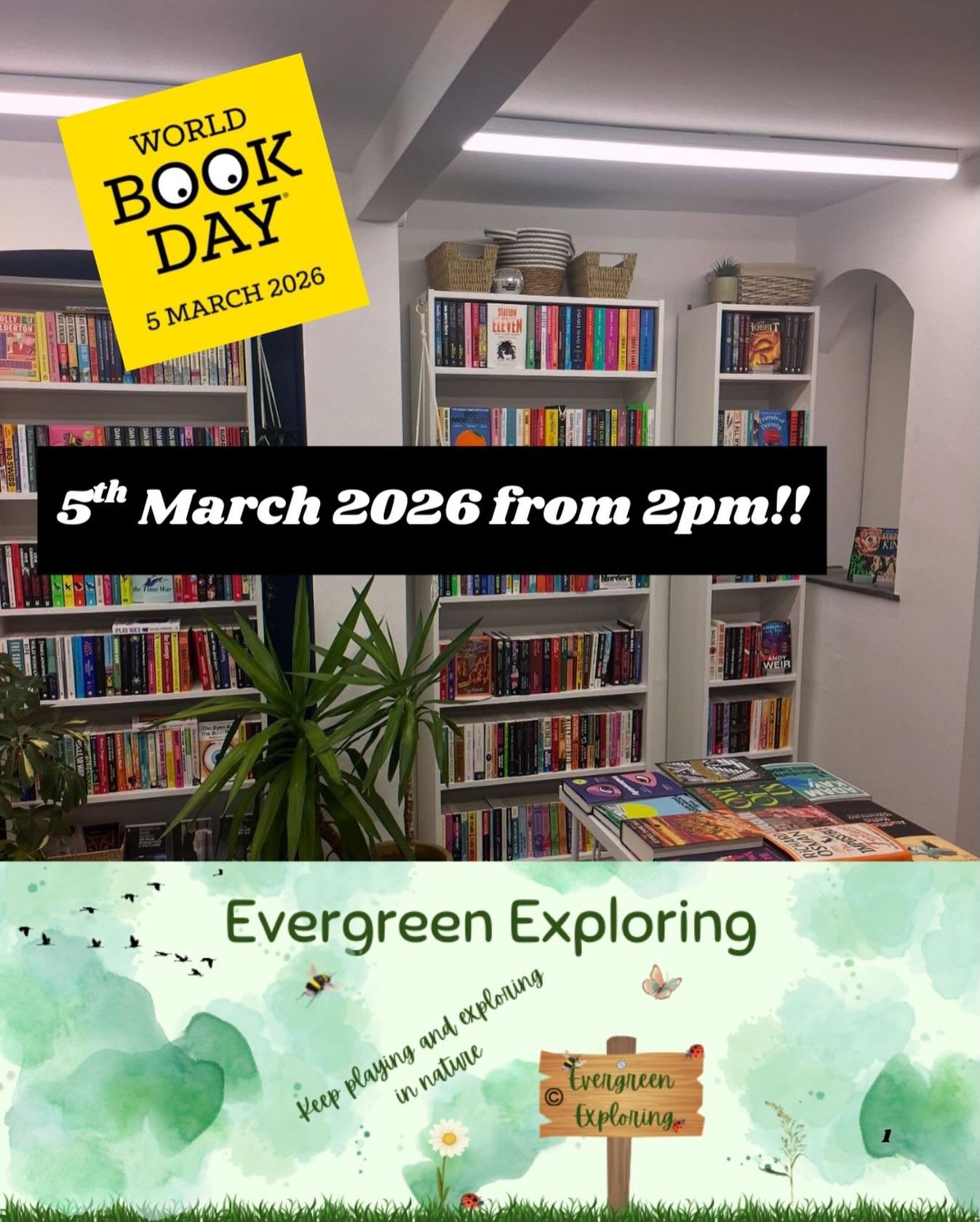 Love Nature, Love Books 📚🌳

Join Books &amp; Bevs and Evergreen Exploring in celebrating World Book Day by marrying books with nature play. 

We will share stories, sing songs and enjoy activities inspired by a variety of wonderful nature themed bo