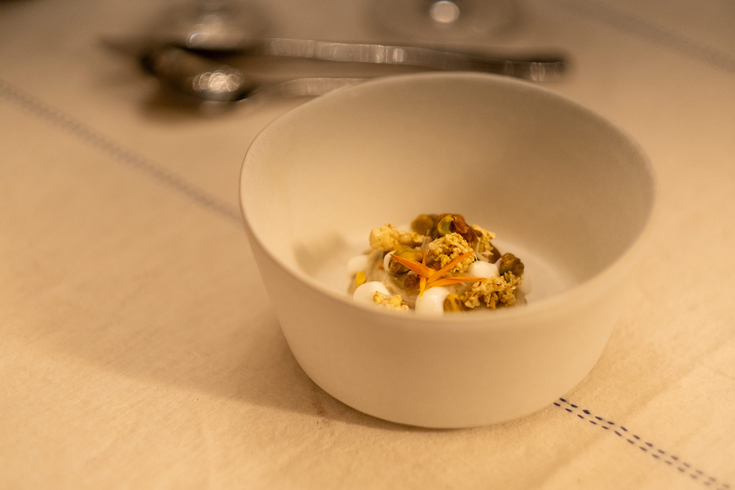 dessert gastronomique a la pistache par gaël durand Gatine