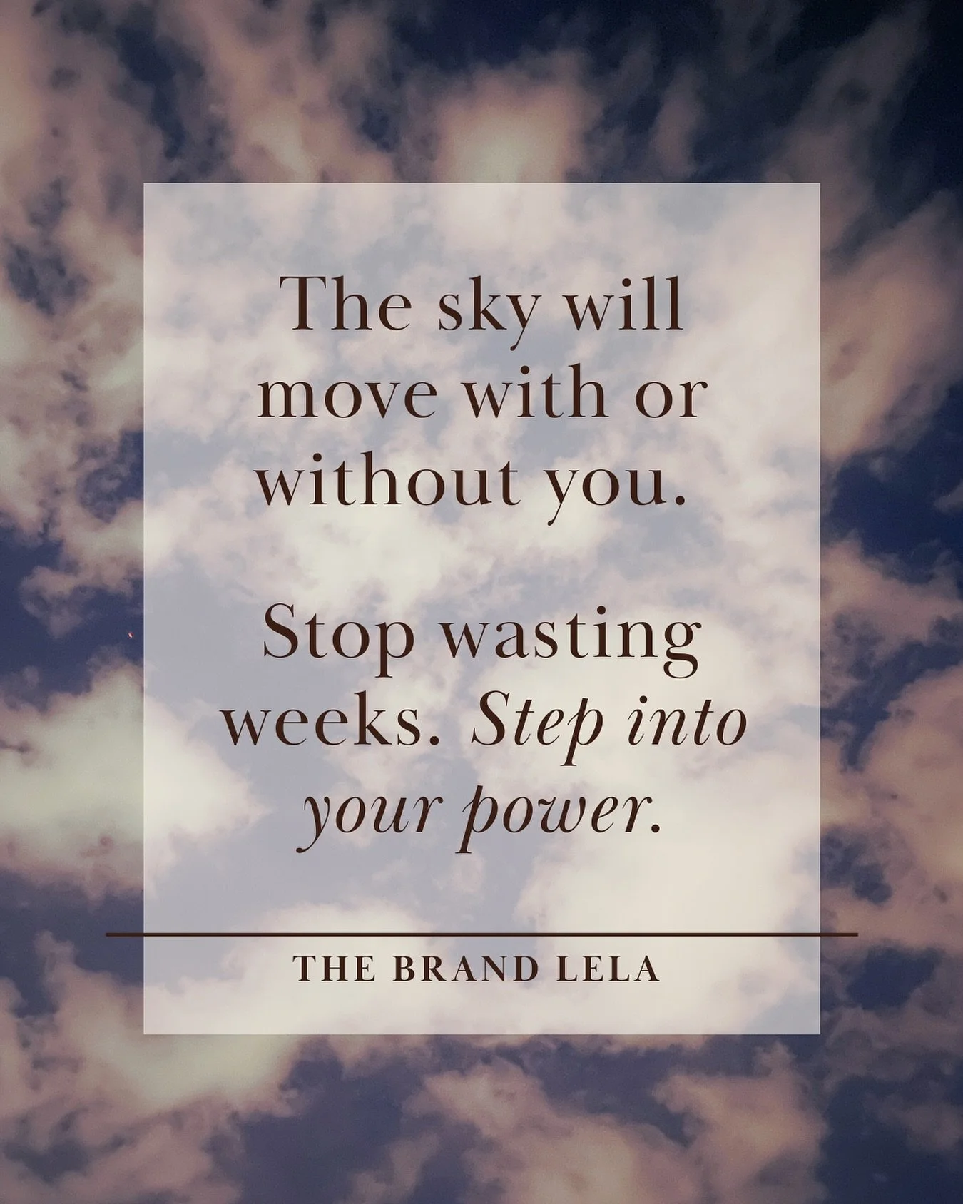 We have just over a month left in this quarter. That is not pressure. That is opportunity. We have procrastinated long enough. It is time to move with purpose and power.