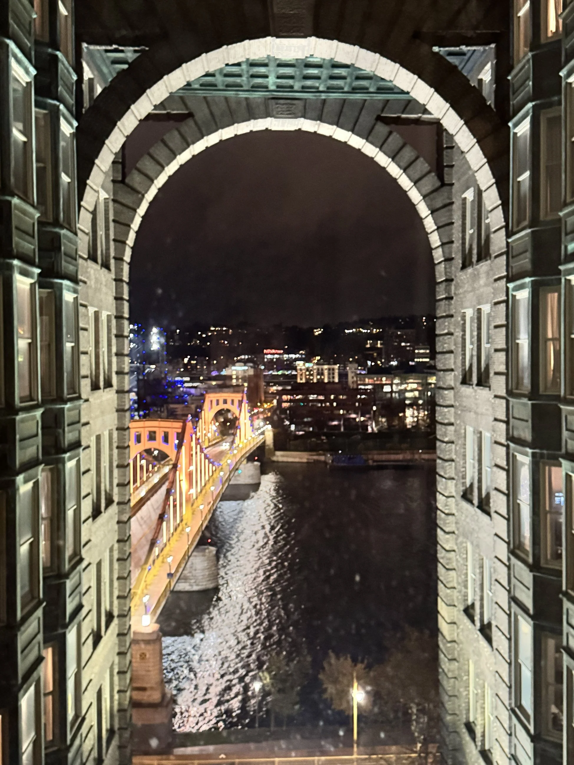 Night-Lit Bridge from Pittsburgh Renaissance