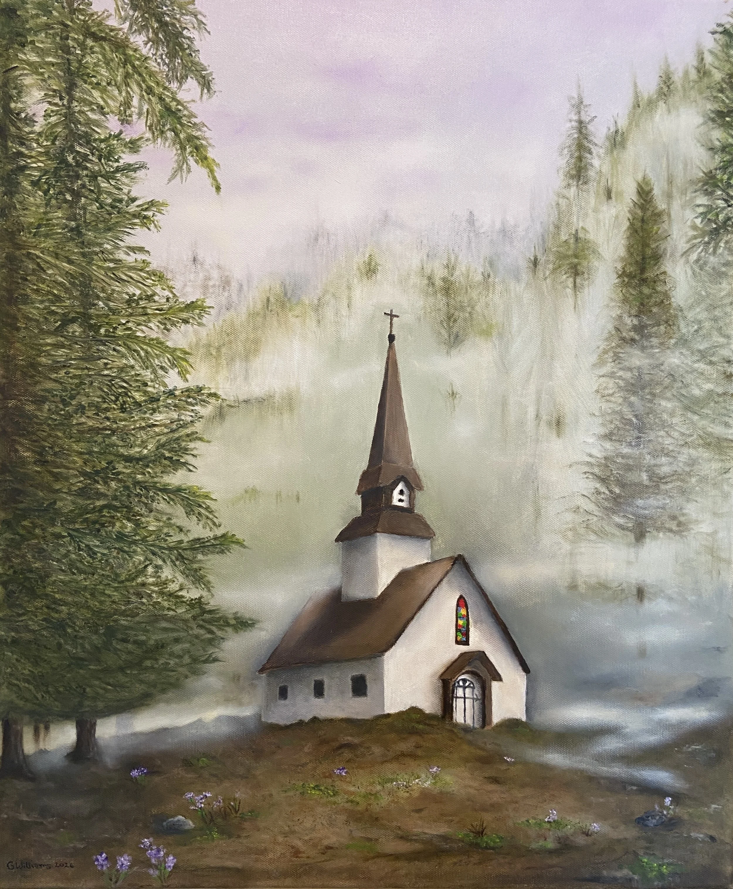 Forest Chapel in the Fog