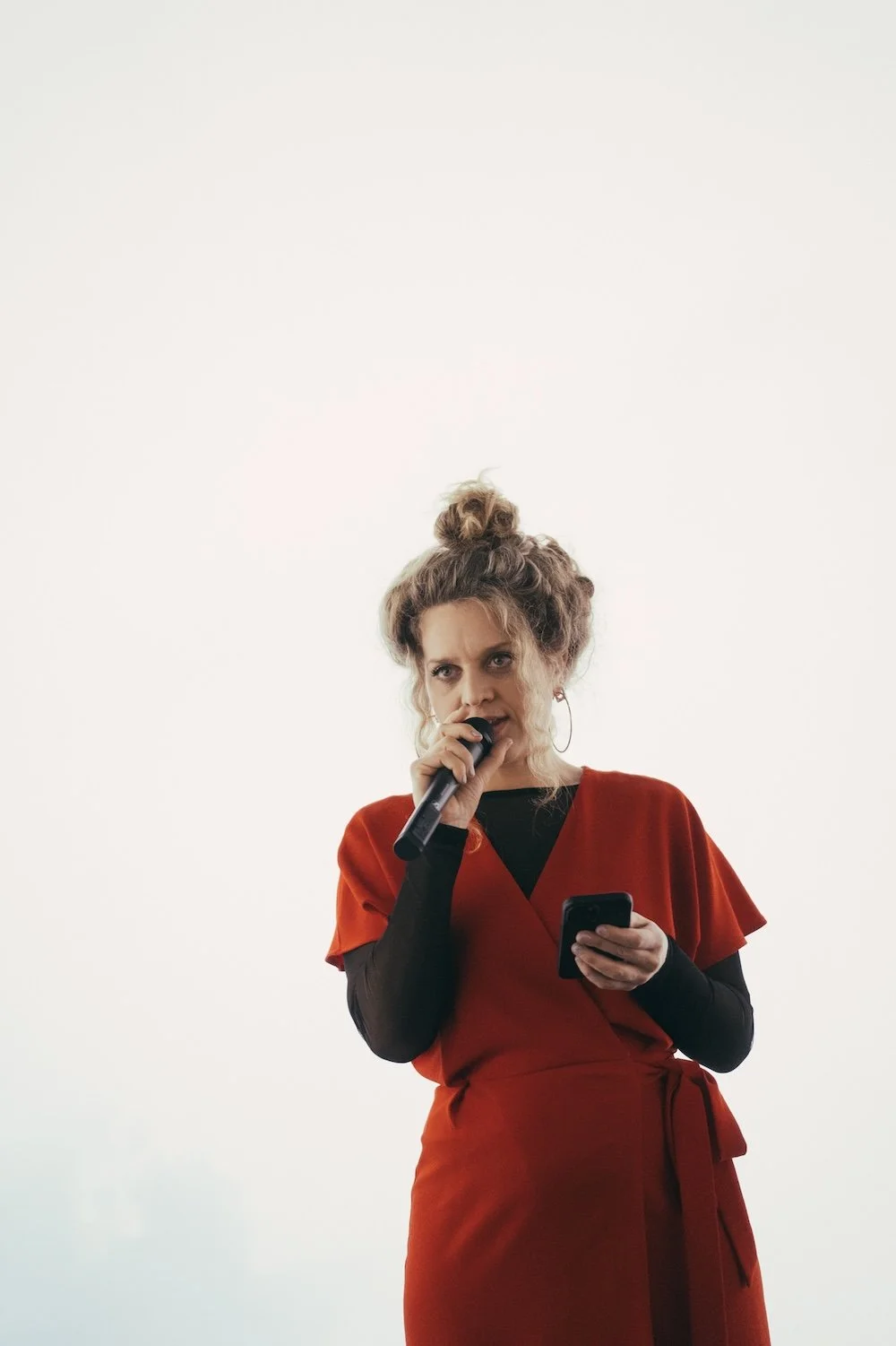 Woman with microphone